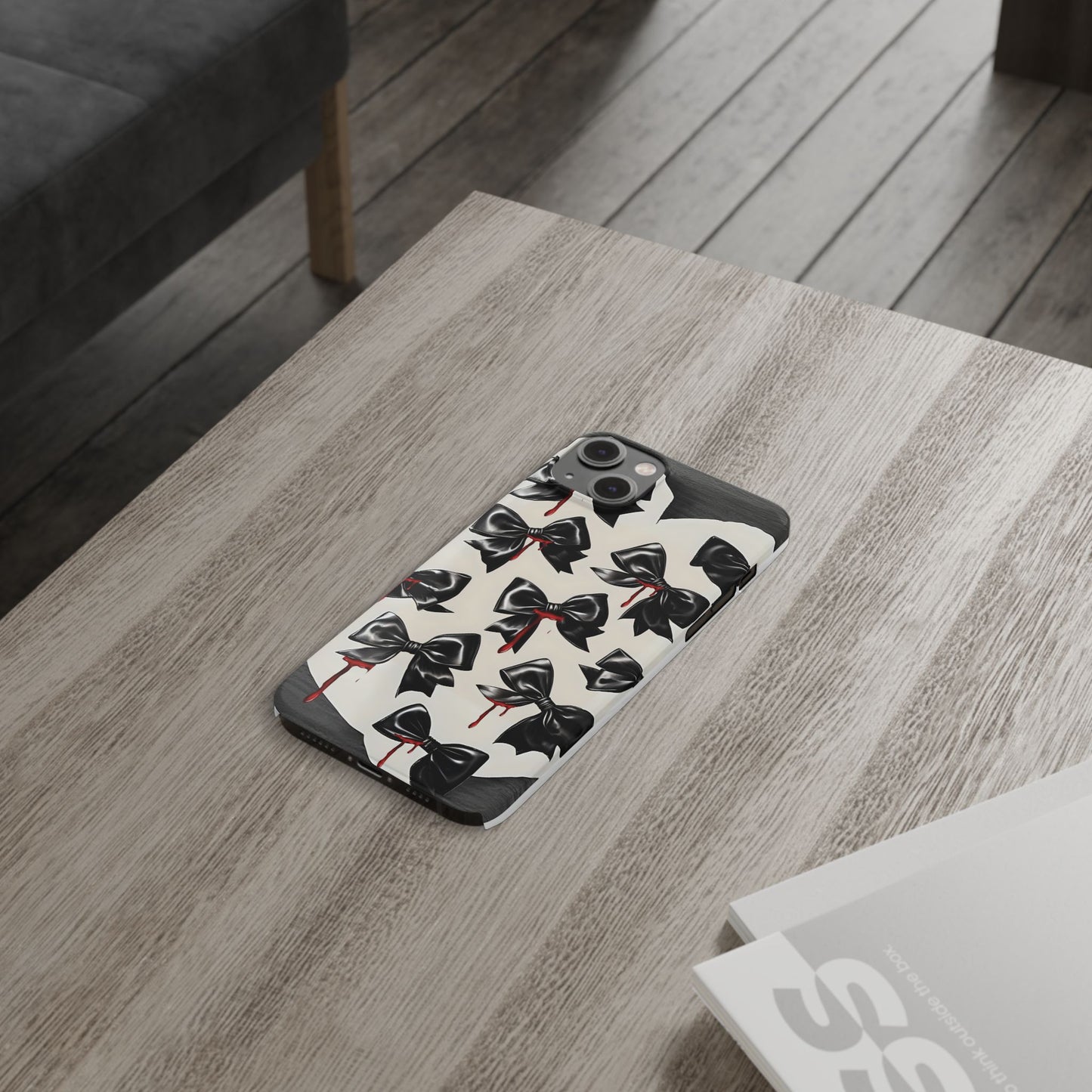 Spooky Halloween Slim Phone Case, Goth Coquette Aesthetic, Cute Horror Style, Perfect for Birthdays and Special Occasions