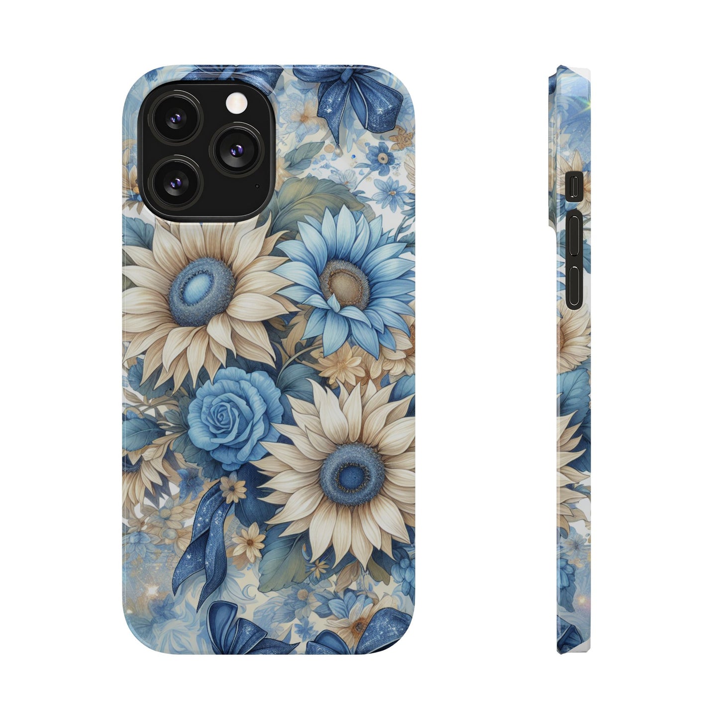 Floral Slim Phone Cases - Vibrant Sunflower Design, Flower Phone Cover, Aesthetic Gift, Spring Accessory, Nature Lover's Essential