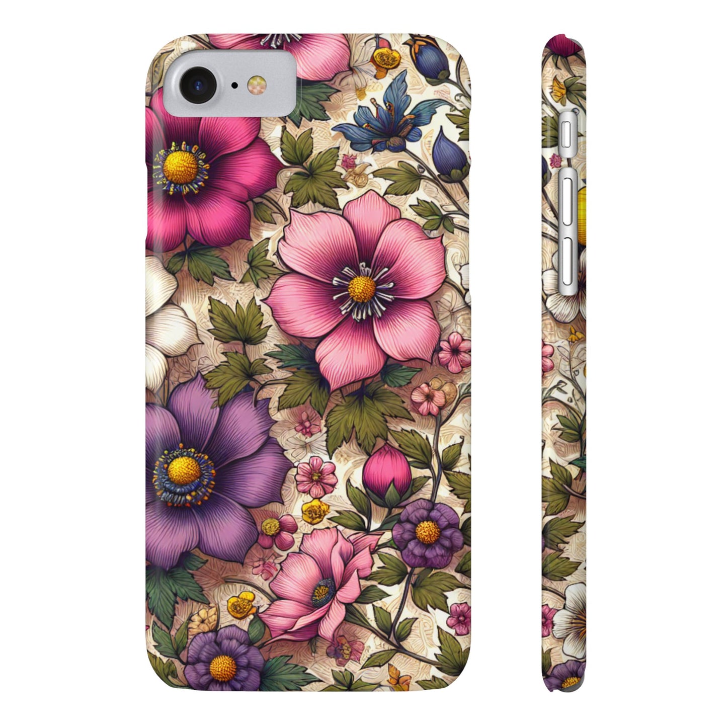 Floral Slim Phone Case - Vibrant Flower Design, Unique Floral iPhone Cover, Flower Phone Case, Gift for Her, Stylish Accessories