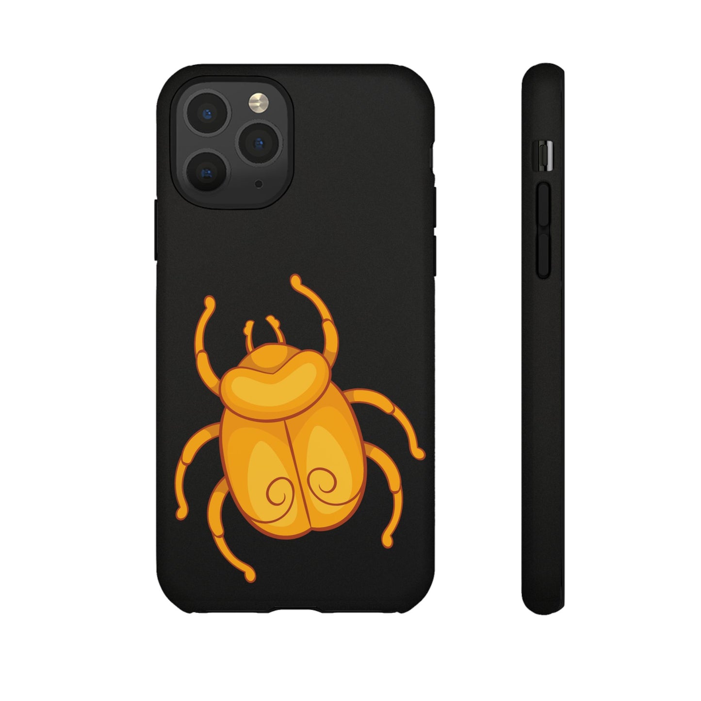 Ancient Egyptian Scarab Tough Phone Case - Gold Beetle Design, Mythological Insect Art, Compatible with iPhone, Galaxy, and Google Phones