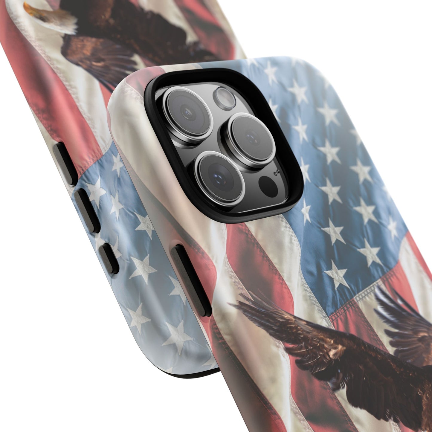 Patriotic Bald Eagle Phone Case American Flag Cover Compatible with iPhone, Samsung, Galaxy, Pixel, 4th of July Patriotic Gift for Veterans