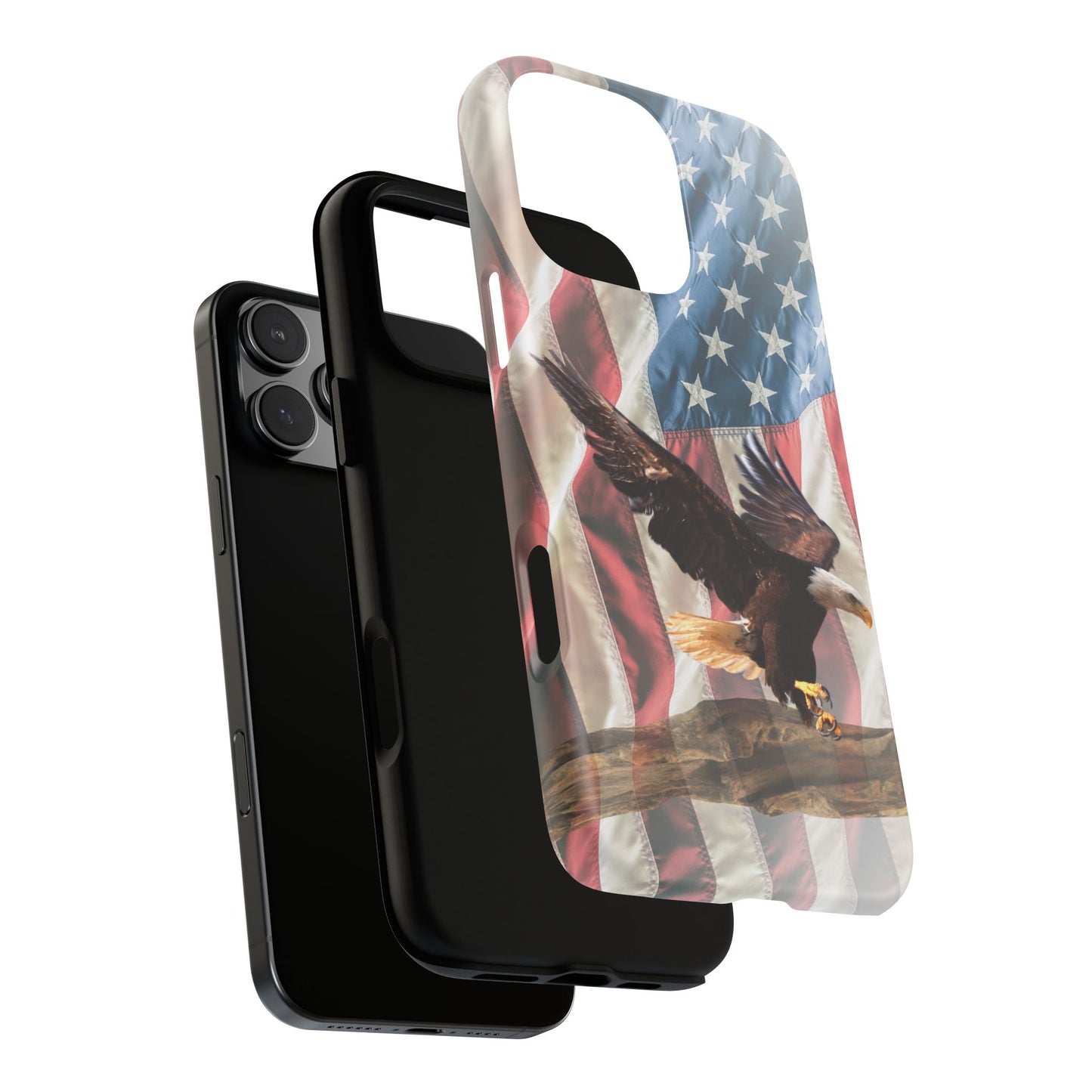 Patriotic Bald Eagle Phone Case American Flag Cover Compatible with iPhone, Samsung, Galaxy, Pixel, 4th of July Patriotic Gift for Veterans