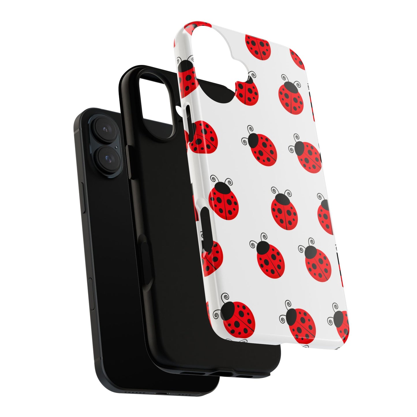 Ladybug Tough Phone Case - Cute Insect Aesthetic, Nature-Inspired Pattern Art, Compatible with iPhone, Galaxy, and Google Phones
