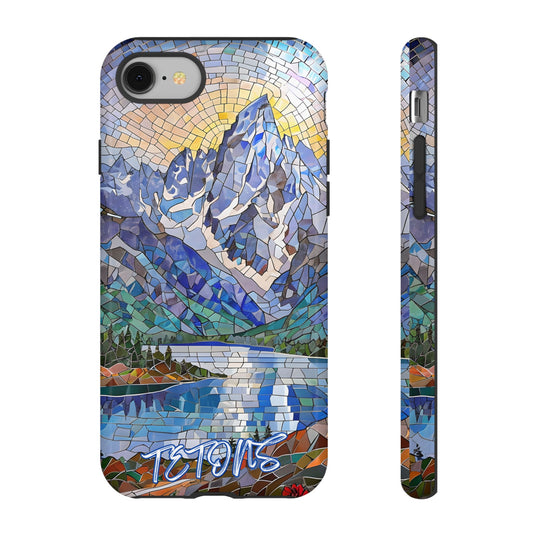 Grand Teton National Park Wyoming Phone Case, Mosaic Phone Case, Mountain Nature Art, National Park Gift, Scenic Forest Phone Cover
