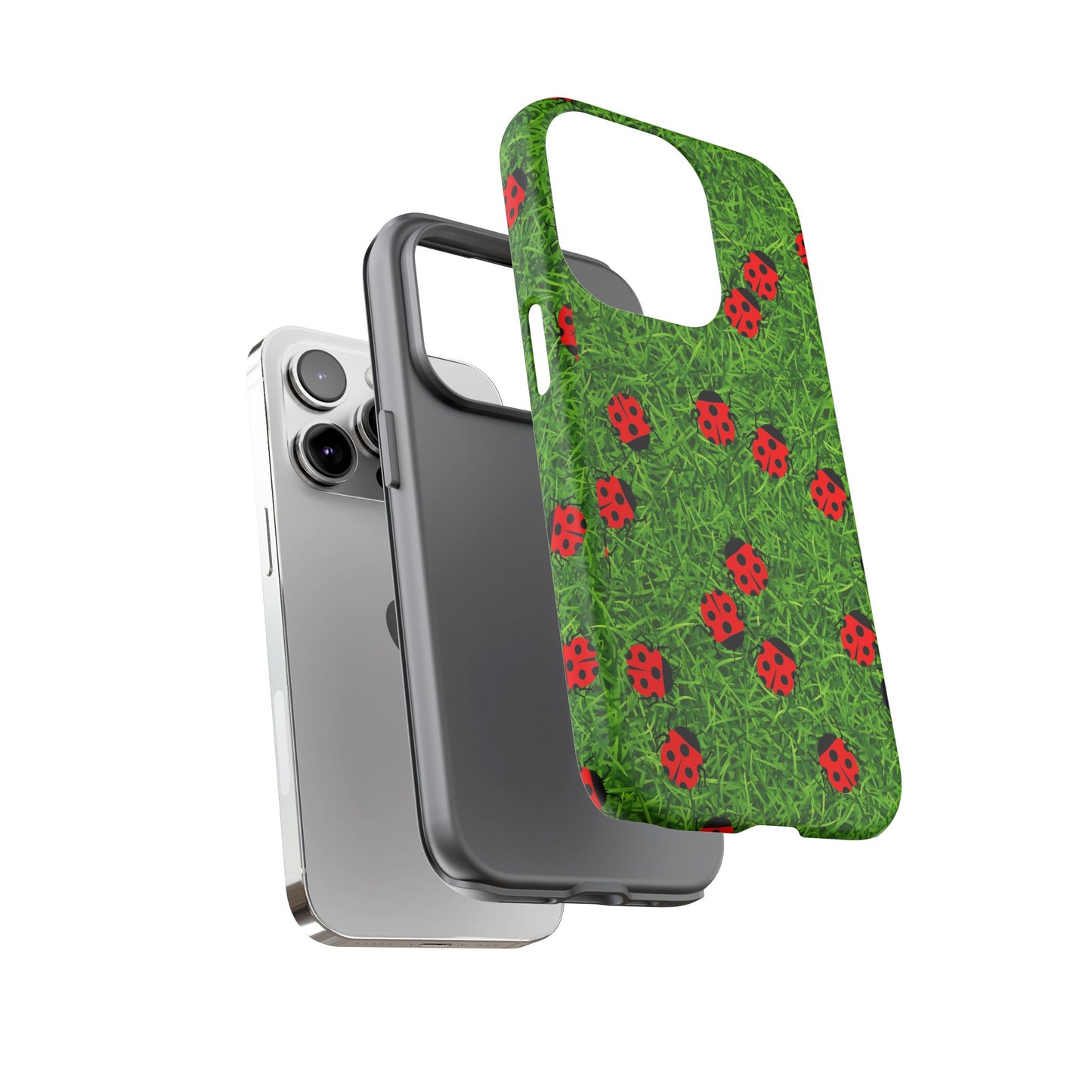 Ladybug Tough Phone Case - Cute Insect Aesthetic, Nature Pattern Art Design, Compatible with iPhone, Galaxy, and Google Phones