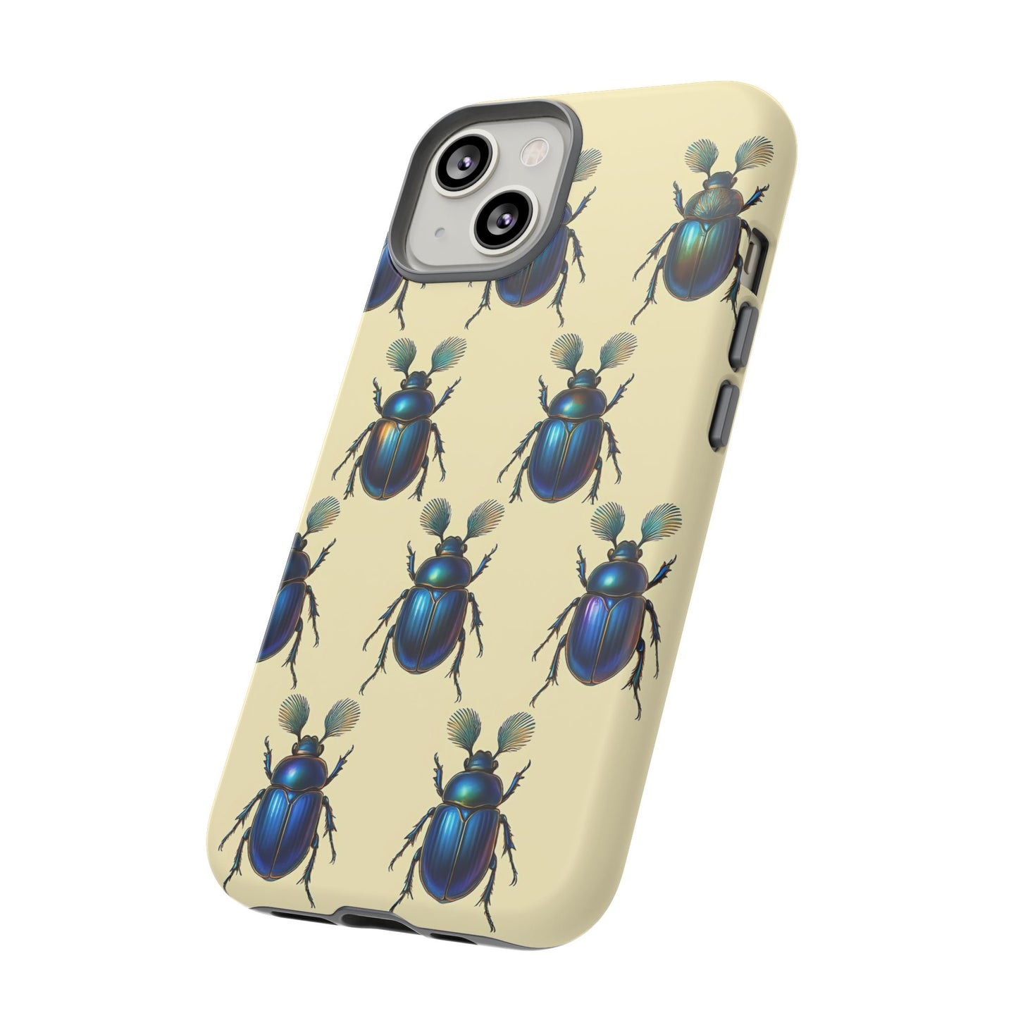 Beetle Tough Phone Case - Nature-Inspired Insect Art, Vintage Bug Pattern Design, Compatible with iPhone, Galaxy, and Google Phones