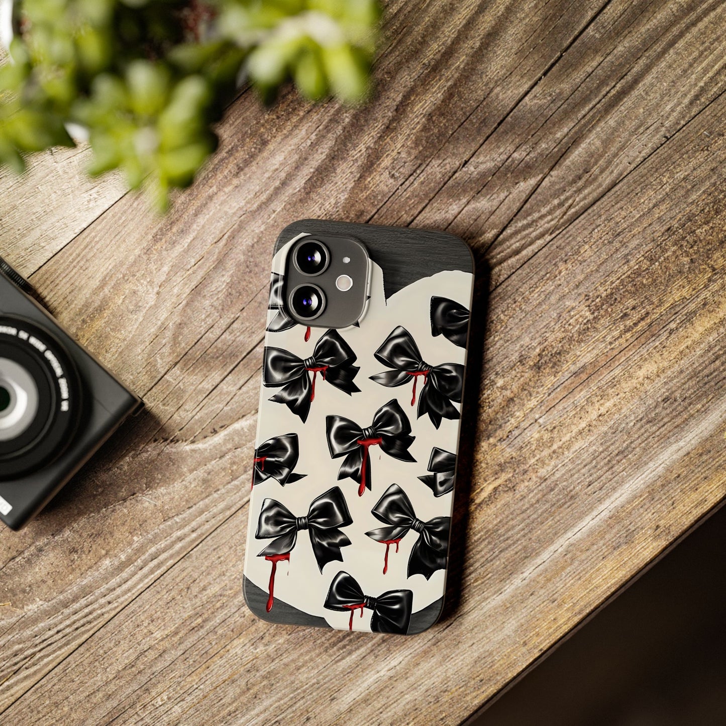 Spooky Halloween Slim Phone Case, Goth Coquette Aesthetic, Cute Horror Style, Perfect for Birthdays and Special Occasions