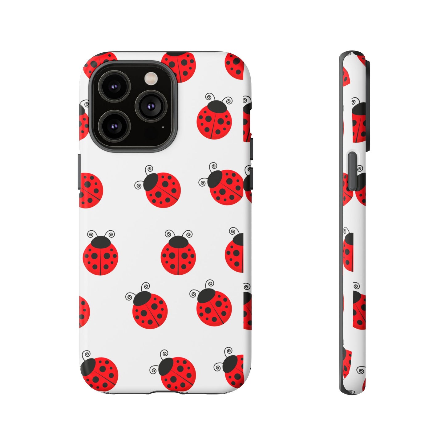 Ladybug Tough Phone Case - Cute Insect Aesthetic, Nature-Inspired Pattern Art, Compatible with iPhone, Galaxy, and Google Phones