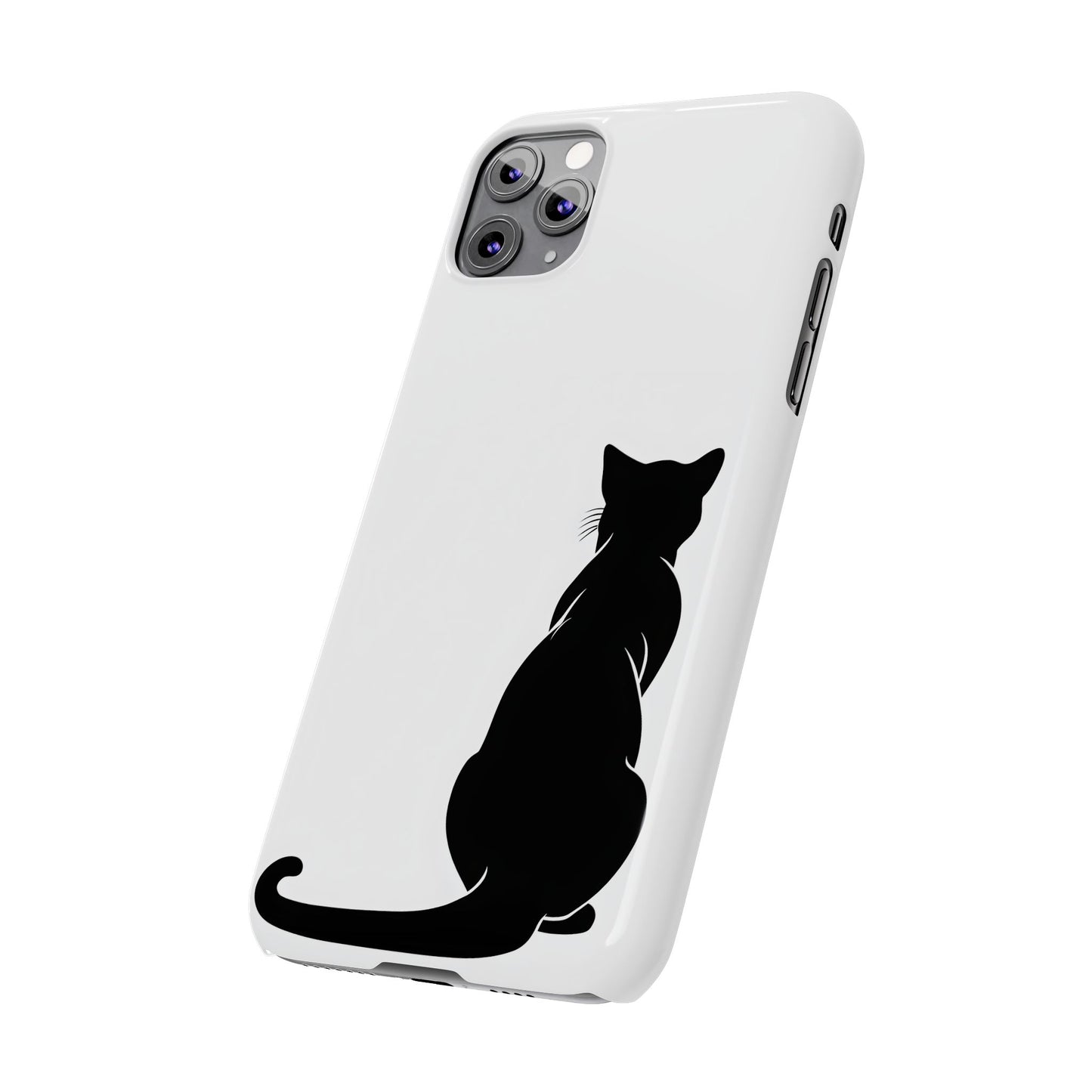 Black Cat Halloween Slim Phone Case Coquette, Creepy Cute Gift for Her, Goth Coquette Spooky Case, Compatible with iPhone, Galaxy, Google