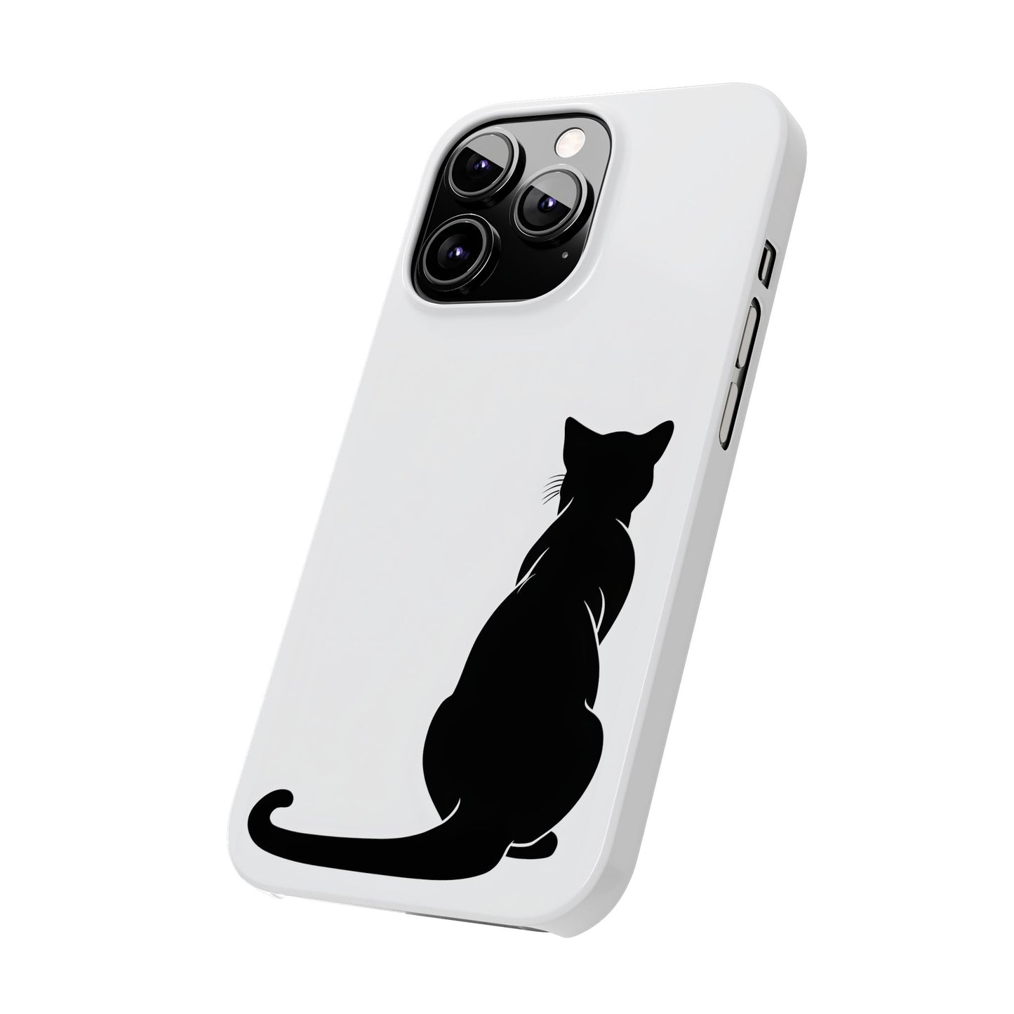 Black Cat Halloween Slim Phone Case Coquette, Creepy Cute Gift for Her, Goth Coquette Spooky Case, Compatible with iPhone, Galaxy, Google