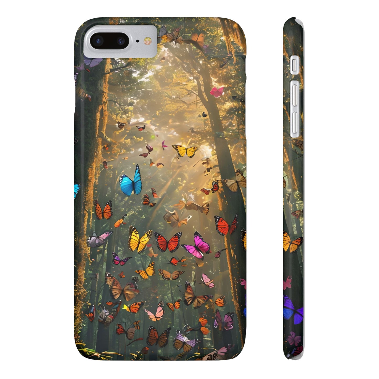 Butterfly Forest Slim Phone Cases - Nature Inspired, Colorful Phone Cover, Eco-Friendly Gift, Butterfly Lovers, Floral Design, Outdoor Vibe