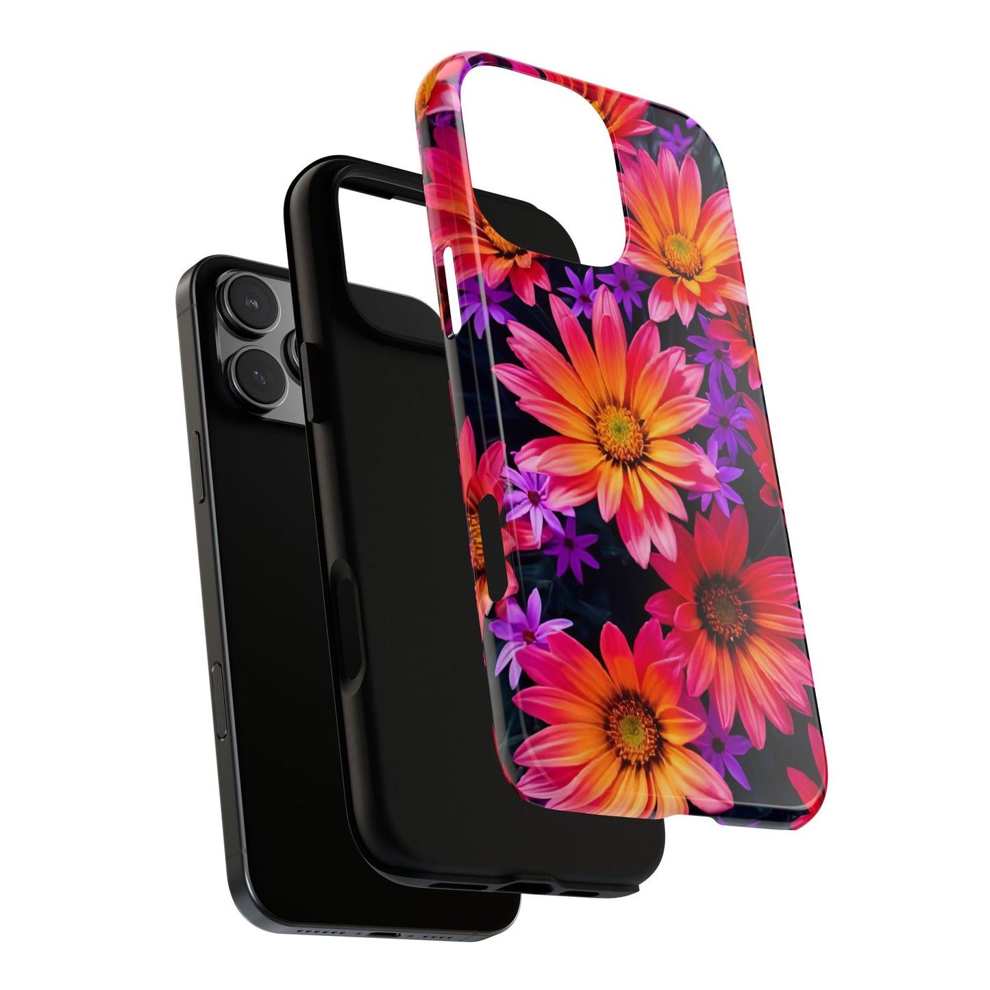 Bold Garden Flower Tough Phone Case - Colorful Floral Print, Bright Botanical Aesthetic, Compatible with iPhone, Galaxy, and Google Phones