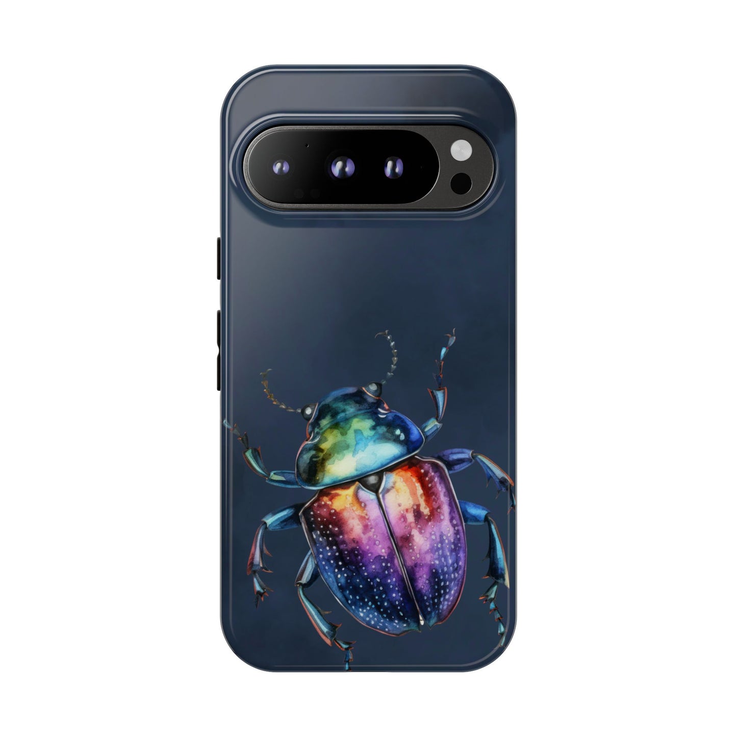 Iridescent Beetle Tough Phone Case - Insect Art Design, Nature-Inspired Pattern, Compatible with iPhone, Galaxy, and Google Phones