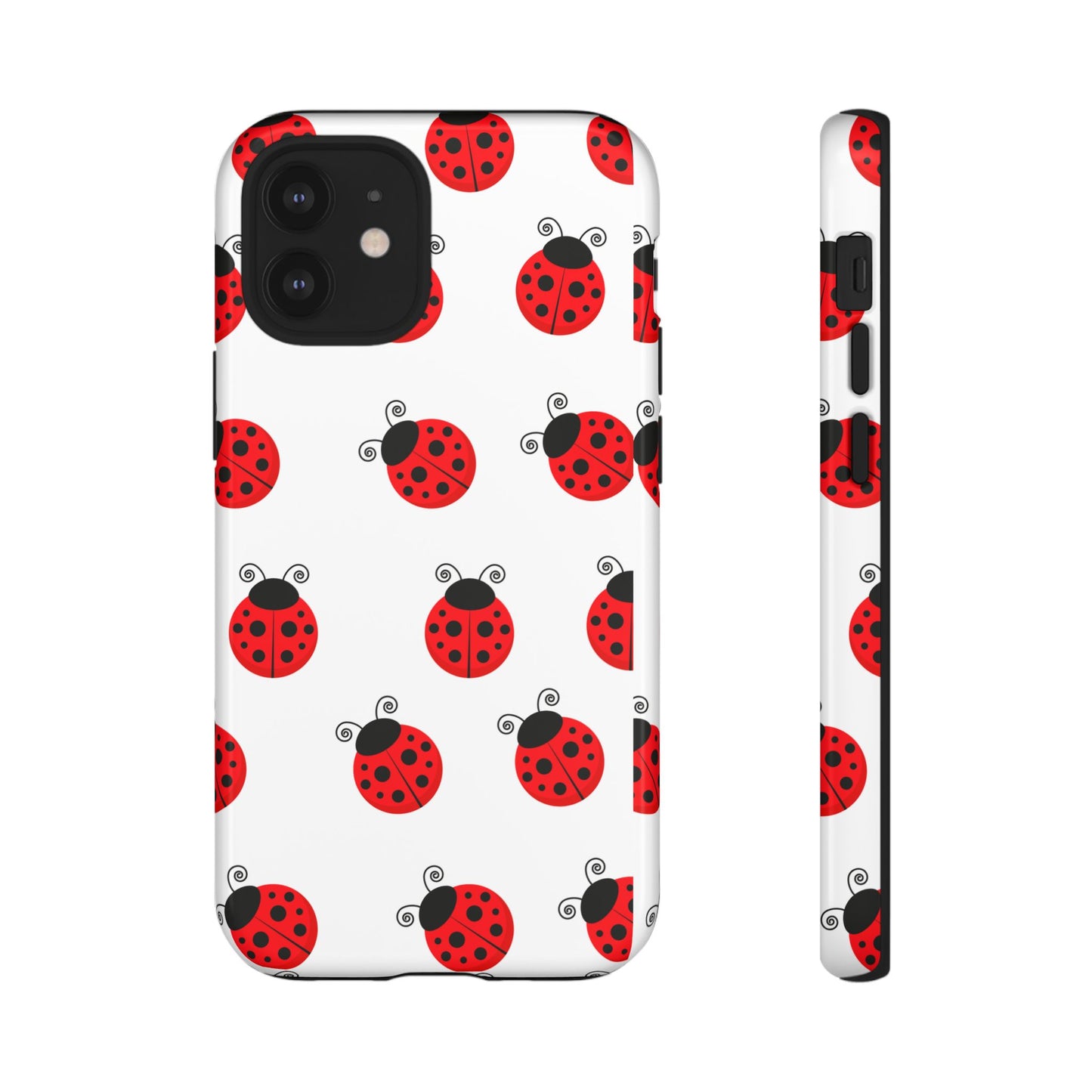 Ladybug Tough Phone Case - Cute Insect Aesthetic, Nature-Inspired Pattern Art, Compatible with iPhone, Galaxy, and Google Phones