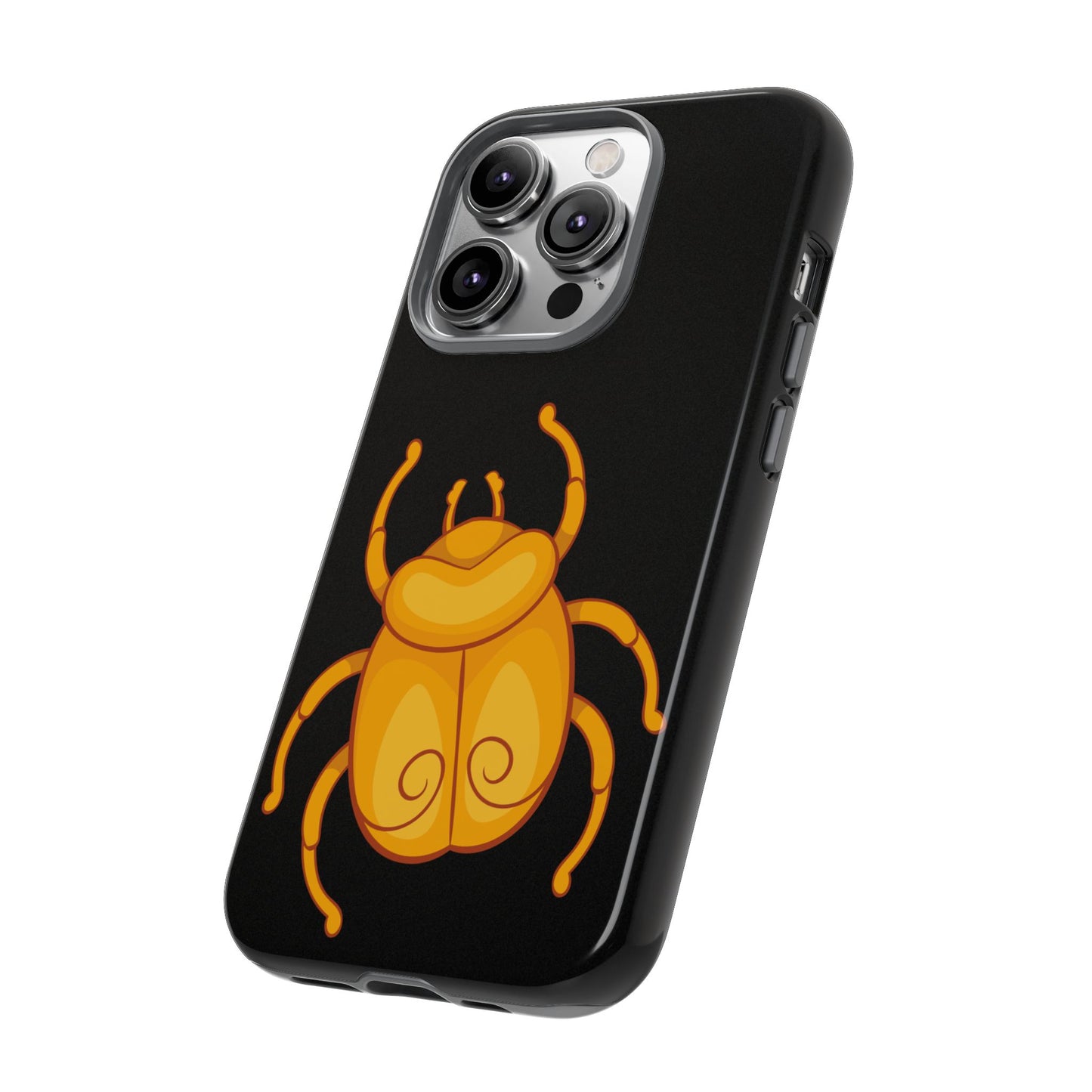 Ancient Egyptian Scarab Tough Phone Case - Gold Beetle Design, Mythological Insect Art, Compatible with iPhone, Galaxy, and Google Phones