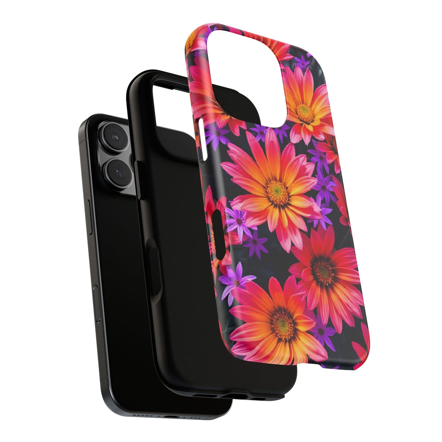 Bold Garden Flower Tough Phone Case - Colorful Floral Print, Bright Botanical Aesthetic, Compatible with iPhone, Galaxy, and Google Phones