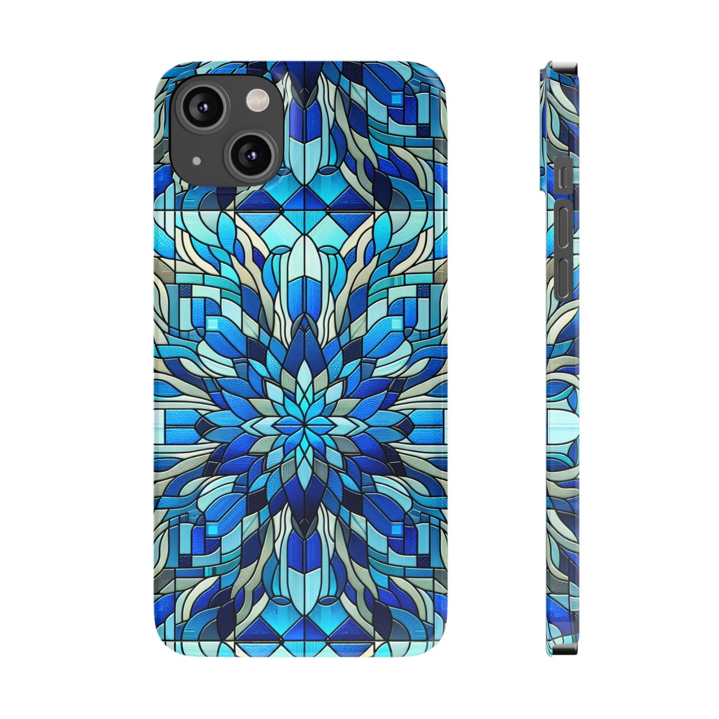 Stained Glass Slim Phone Cases, Floral Phone Covers, Unique Gifts, Artistic Phone Skins, Smartphone Accessories, Stylish Cases