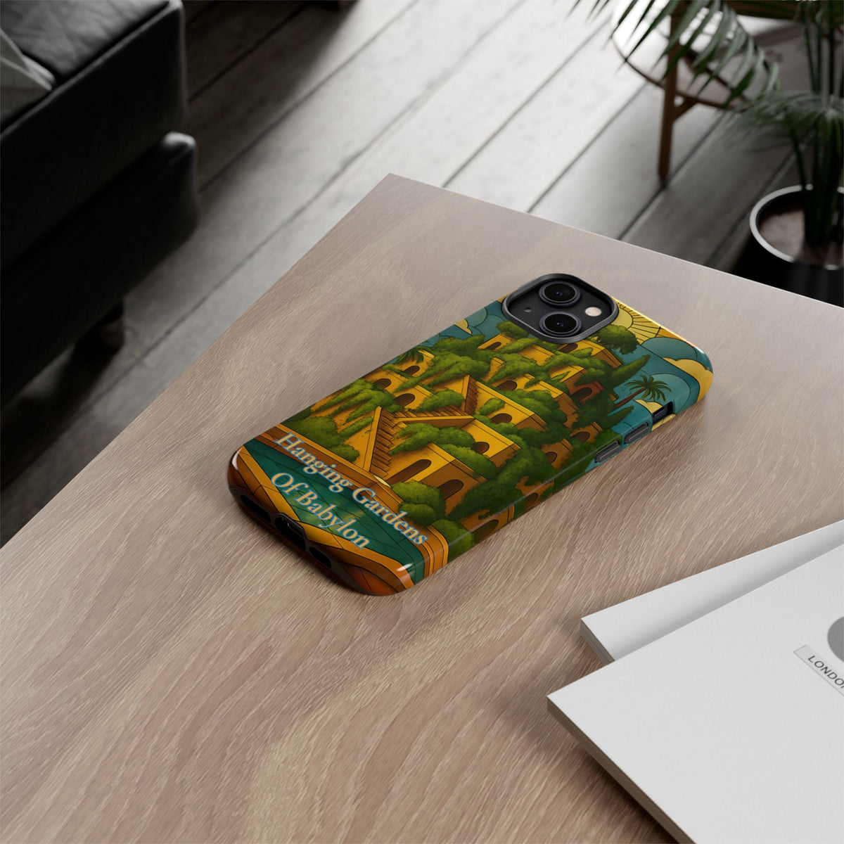 World Wonders Tough Phone Case, Hanging Gardens of Babylon, Compatible with iPhone 17, 16, 15, 14, 13, Galaxy, Google