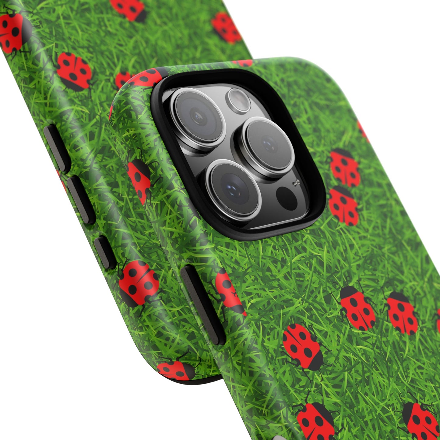 Ladybug Tough Phone Case - Cute Insect Aesthetic, Nature Pattern Art Design, Compatible with iPhone, Galaxy, and Google Phones