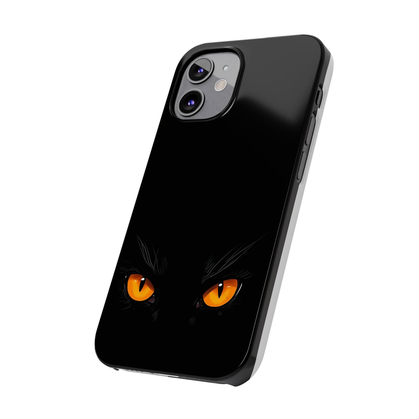 Black Cat Slim Phone Case - Gothic Halloween Aesthetic, Subtle Spookycore Aesthetic, Compatible with iPhone, Galaxy, and Google Phones