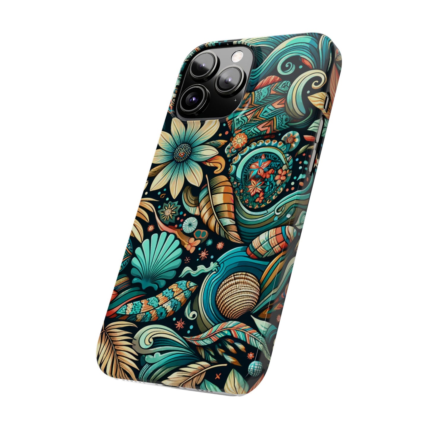 Floral Wave Phone Case - Vibrant Slim Protector, Bohemian Style, Perfect for Gifts, Nature Lovers, Summer Vibes, Eco-Friendly Design