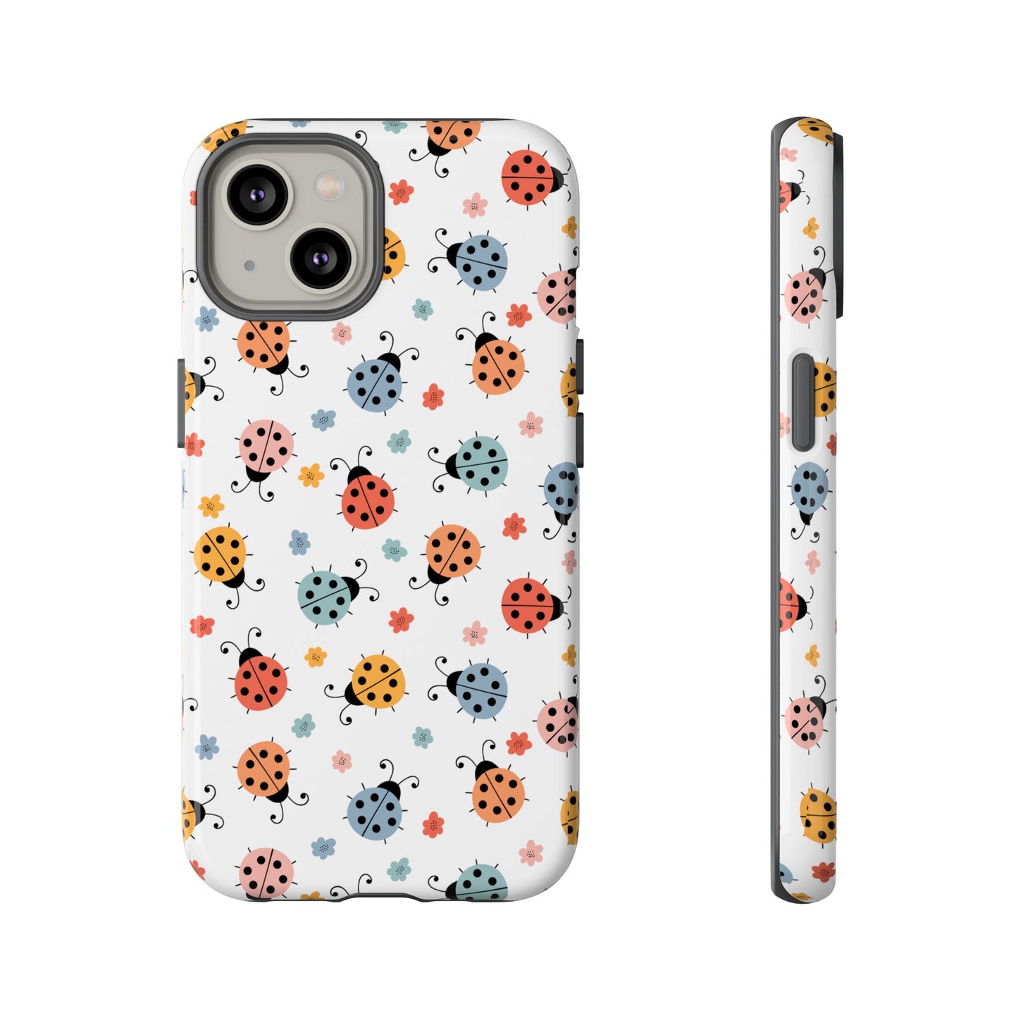 Ladybug Tough Phone Case - Cute Insect Aesthetic, Nature-Inspired Pattern Art, Compatible with iPhone, Galaxy, and Google Phones