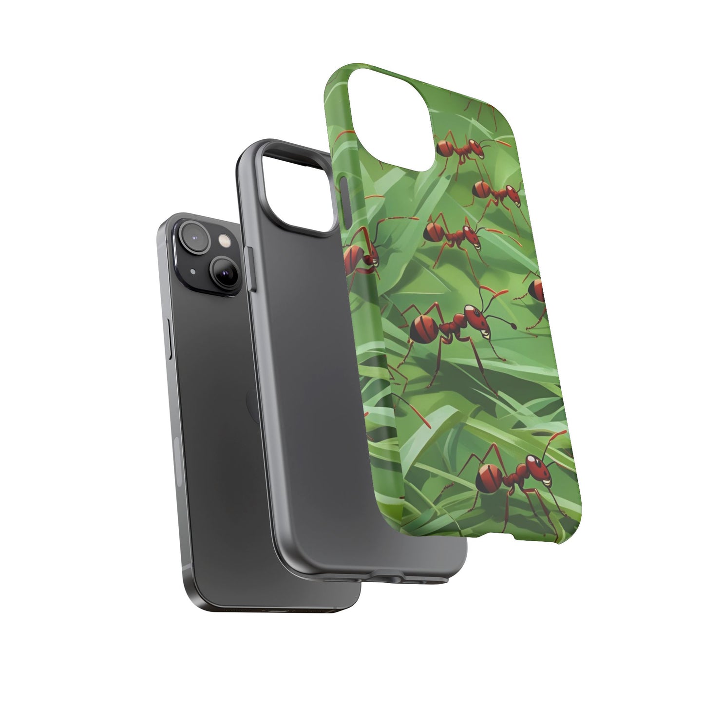 Marching Ant Pattern Tough Phone Case - Realistic Insect Art, Minimalist Nature Aesthetic, Compatible with iPhone, Galaxy, and Google Phones