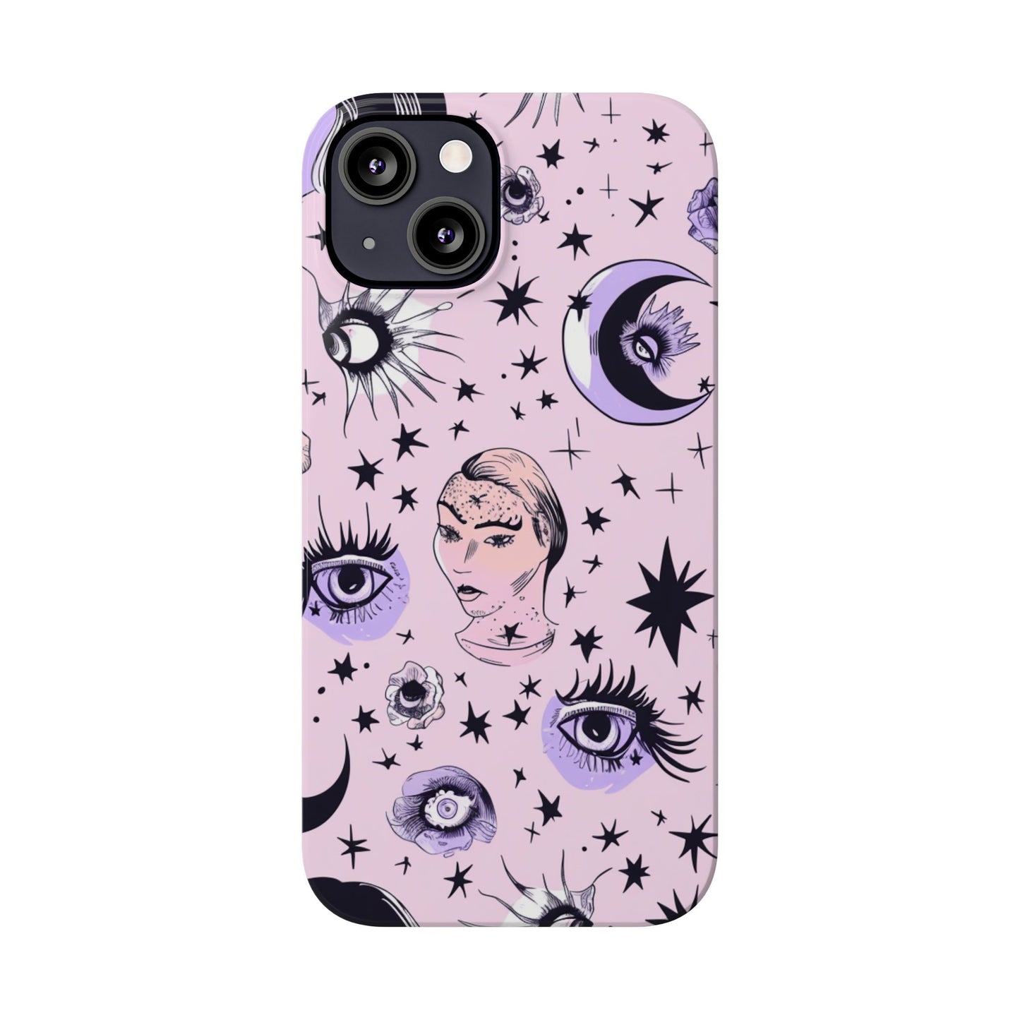Celestial Slim Phone Cases - Stylish Cosmic Design, Personalized Phone Protectors, Astrology Gifts, Unique Phone Accessories, Moon & Stars