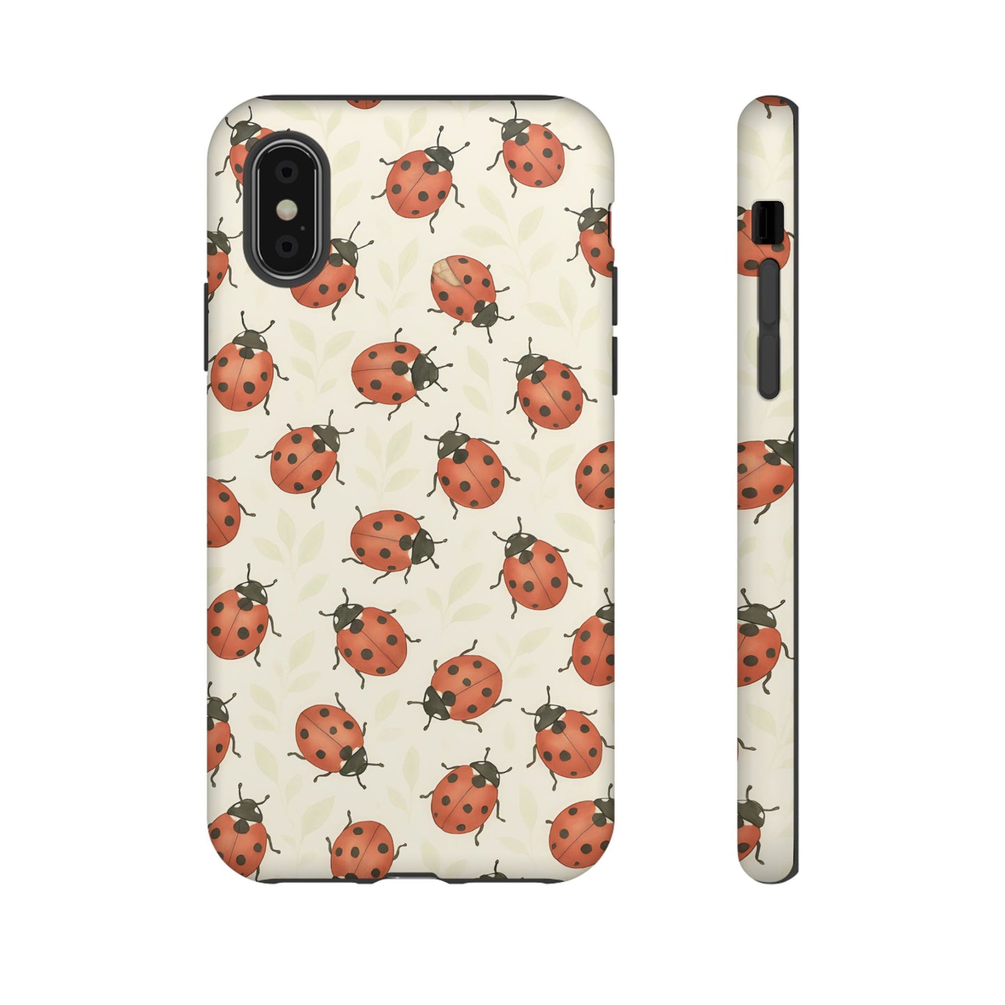 Ladybug Tough Phone Case - Cute Insect Aesthetic, Nature-Inspired Pattern Art, Compatible with iPhone, Galaxy, and Google Phones