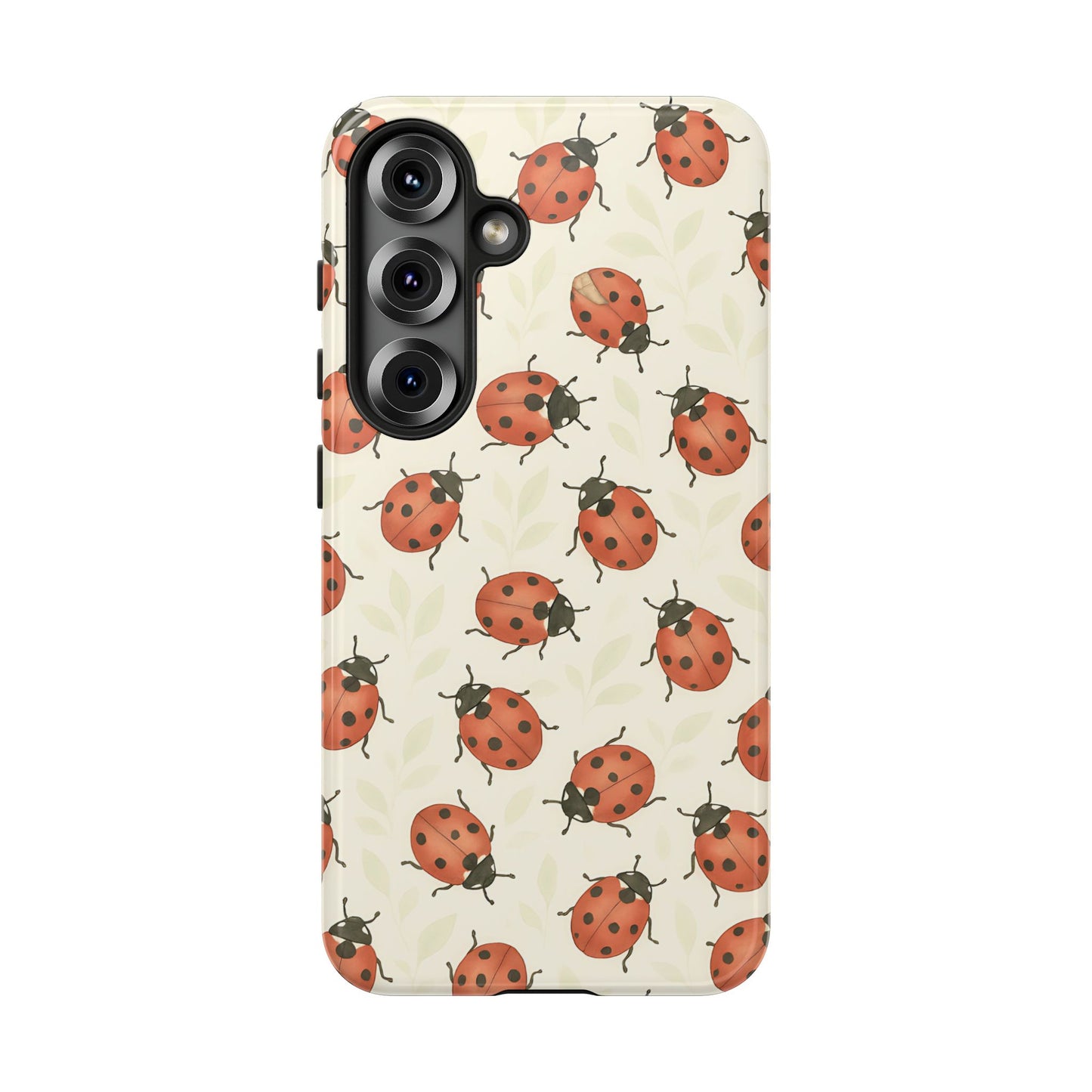 Ladybug Tough Phone Case - Cute Insect Aesthetic, Nature-Inspired Pattern Art, Compatible with iPhone, Galaxy, and Google Phones