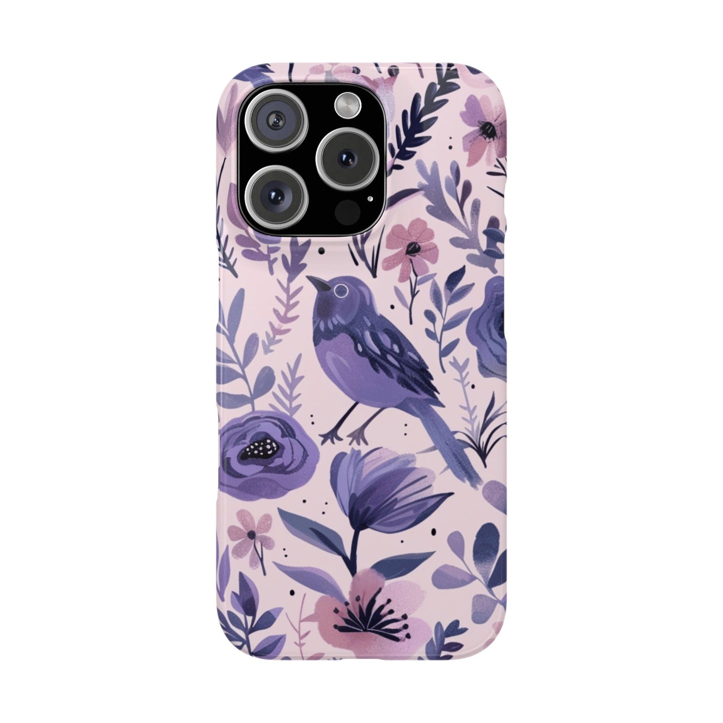 Floral Bird Slim Phone Case, Elegant Phone Cover, Cute Gift for Bird Lovers, Spring Vibes, Nature-Inspired