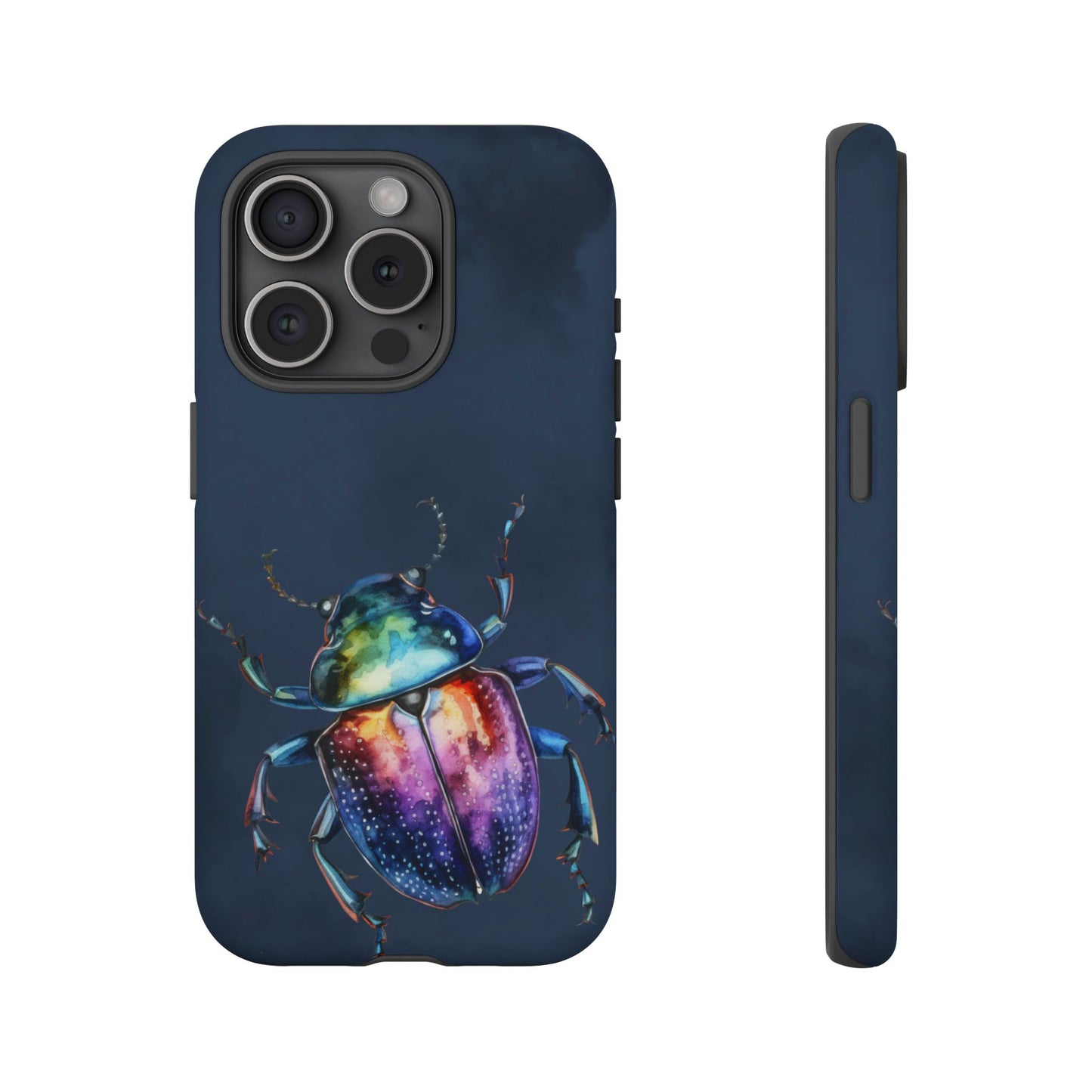Iridescent Beetle Tough Phone Case - Insect Art Design, Nature-Inspired Pattern, Compatible with iPhone, Galaxy, and Google Phones