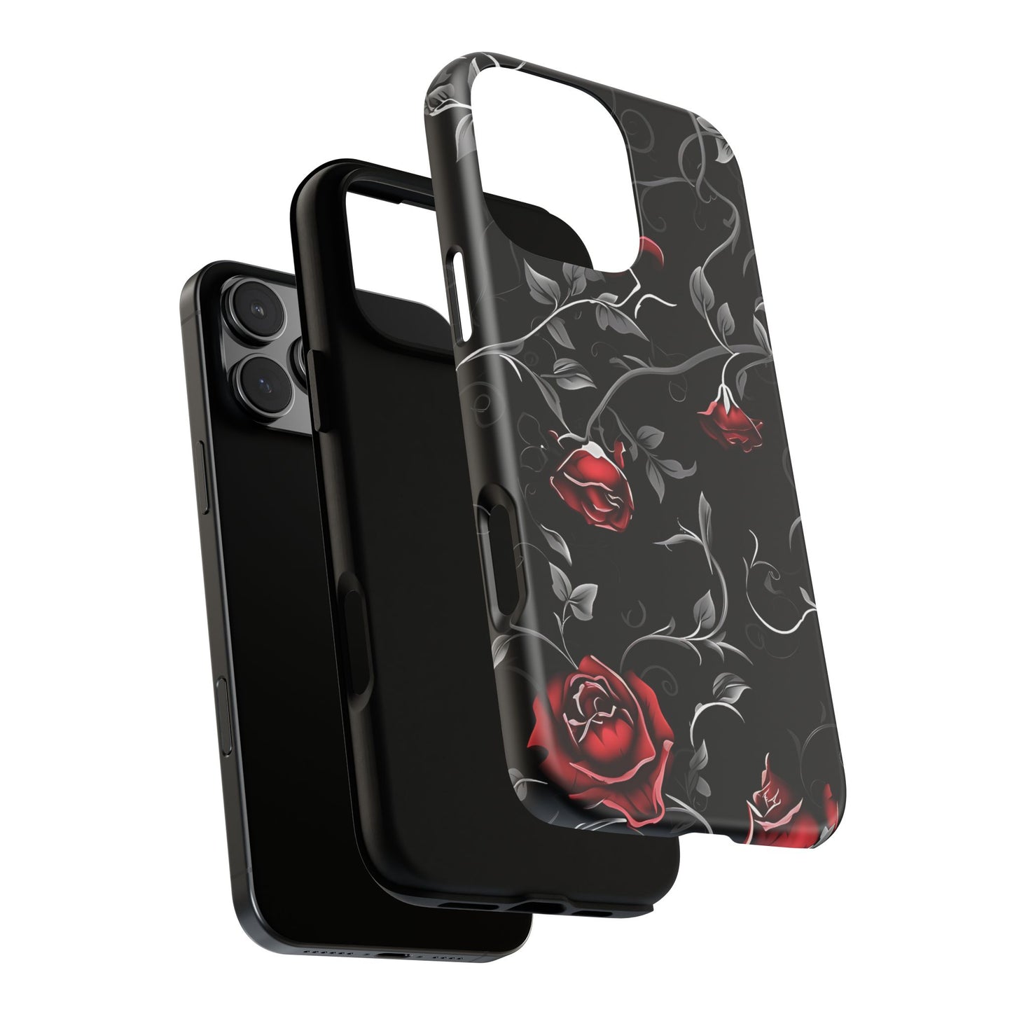 Mystical Red Roses Tough Phone Case - compatible with iPhone, Samsung Galaxy, Google Pixel - Gothic Floral Protective Aesthetic Phone Cover