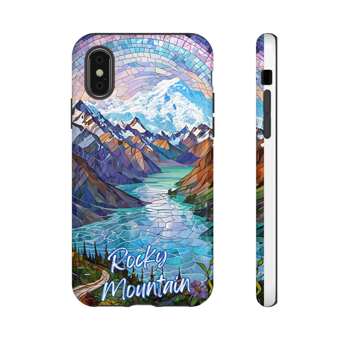 Rocky Mountain National Park Colorado Phone Case, Mosaic Phone Case, Mountain Nature Art, National Park Gift, Scenic Forest Phone Cover