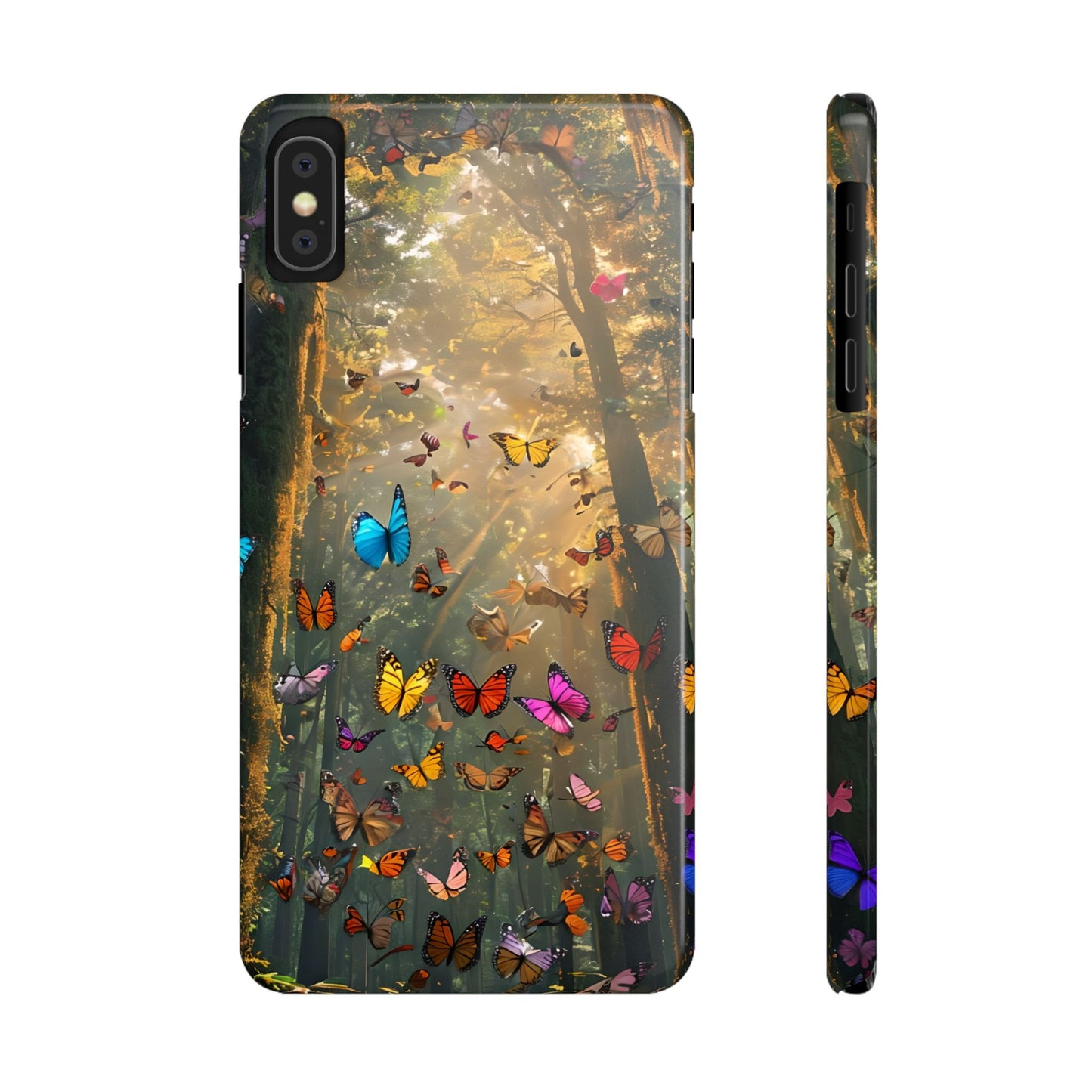 Butterfly Forest Slim Phone Cases - Nature Inspired, Colorful Phone Cover, Eco-Friendly Gift, Butterfly Lovers, Floral Design, Outdoor Vibe