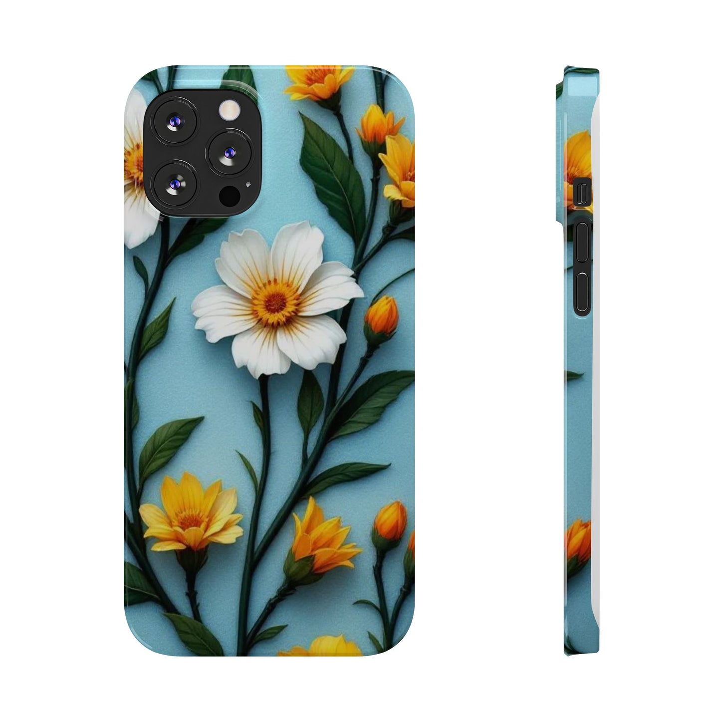 Floral Slim Phone Case, Smartphone Accessories, Gift for Her, Nature Lover Gift, Spring Decor, Cute Phone Cover