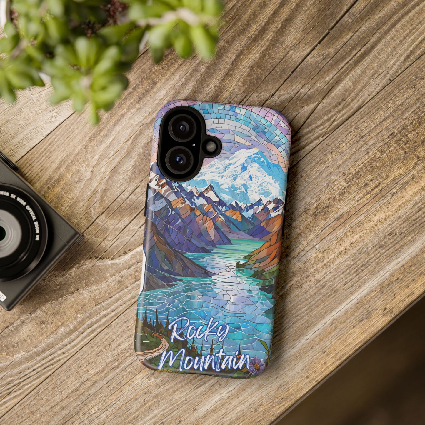 Rocky Mountain National Park Colorado Phone Case, Mosaic Phone Case, Mountain Nature Art, National Park Gift, Scenic Forest Phone Cover