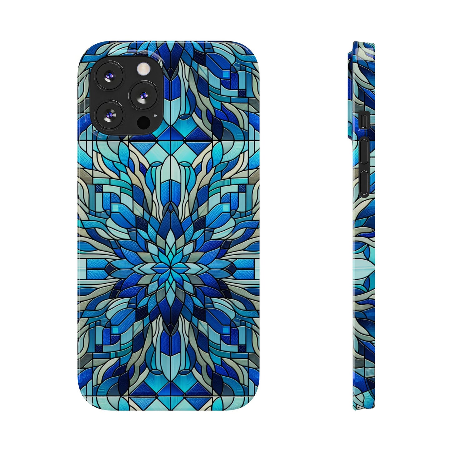 Stained Glass Slim Phone Cases, Floral Phone Covers, Unique Gifts, Artistic Phone Skins, Smartphone Accessories, Stylish Cases