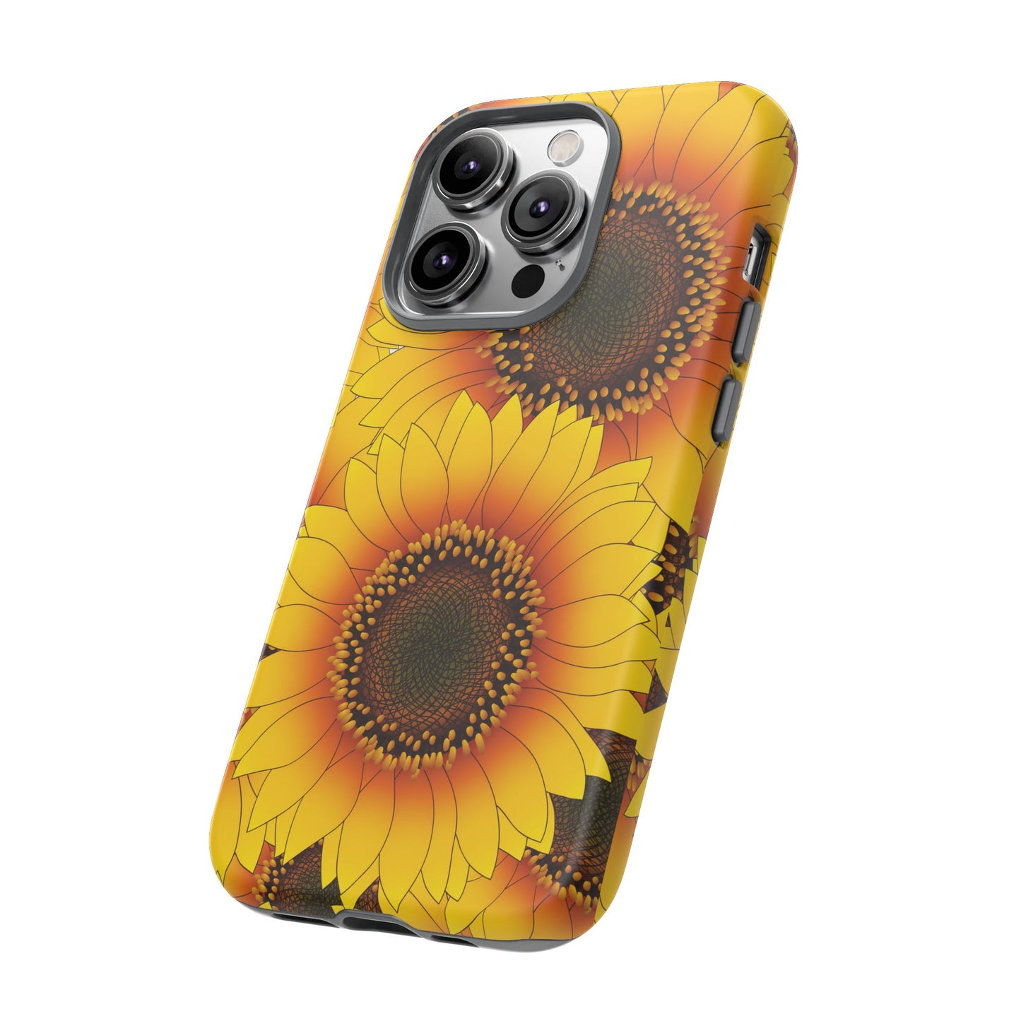 Sunflower Aesthetic Tough Phone Case - Bright Floral Art, Bold Yellow Sunflower Design, Compatible with iPhone, Galaxy, and Google Phones