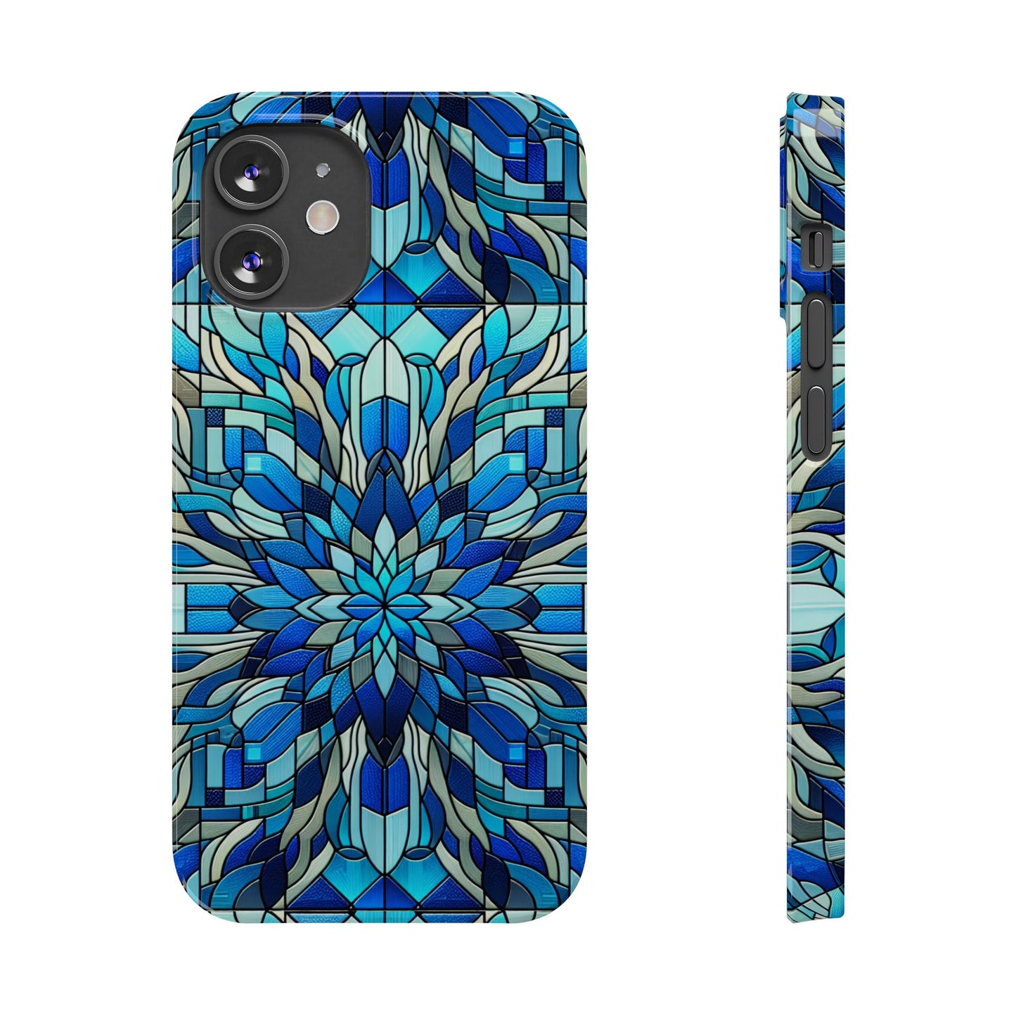 Stained Glass Slim Phone Cases, Floral Phone Covers, Unique Gifts, Artistic Phone Skins, Smartphone Accessories, Stylish Cases