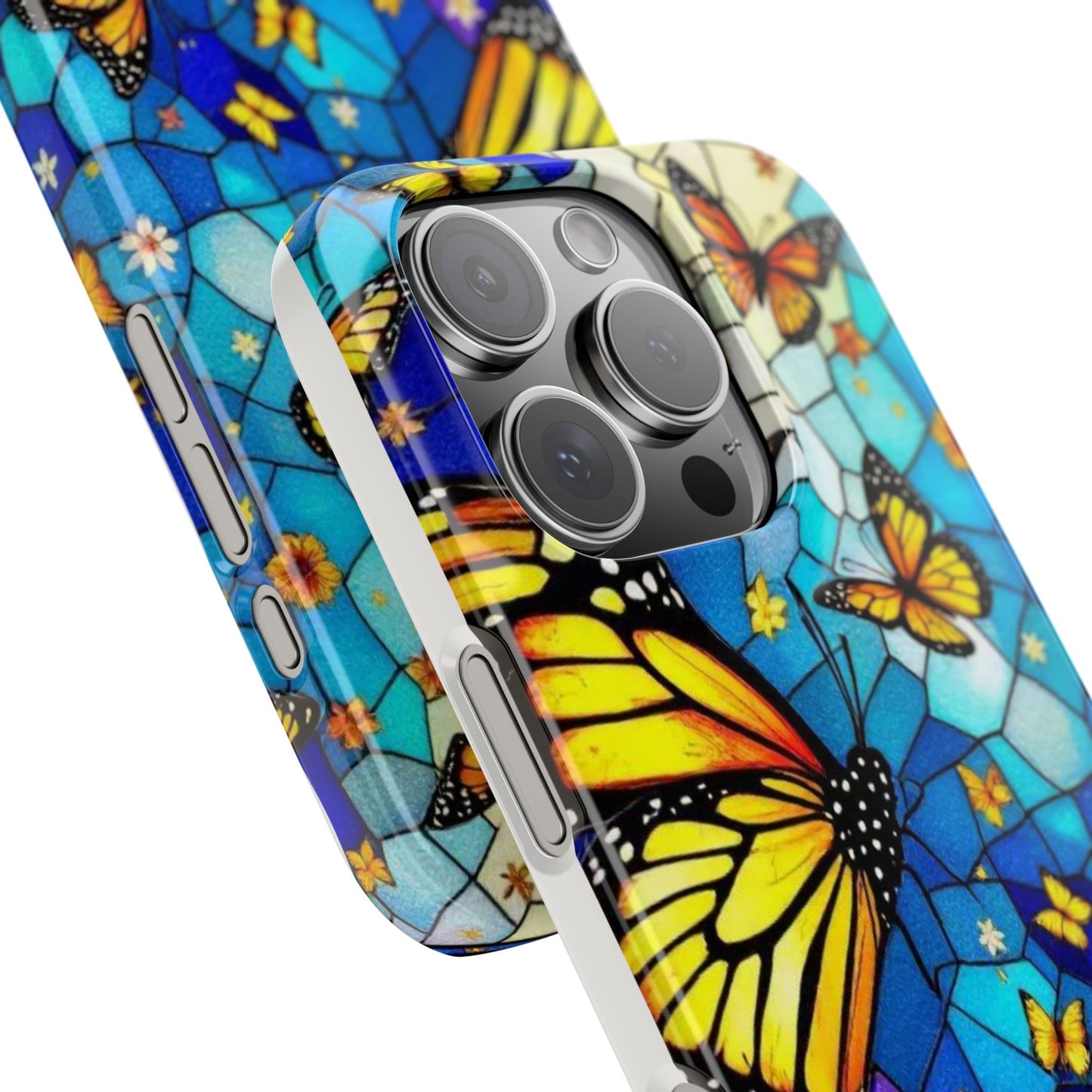 Butterfly Garden Slim Phone Case - Colorful Floral Design, Gift for Nature Lovers, Birthday Surprise, Eco-Friendly, Summer Vibes