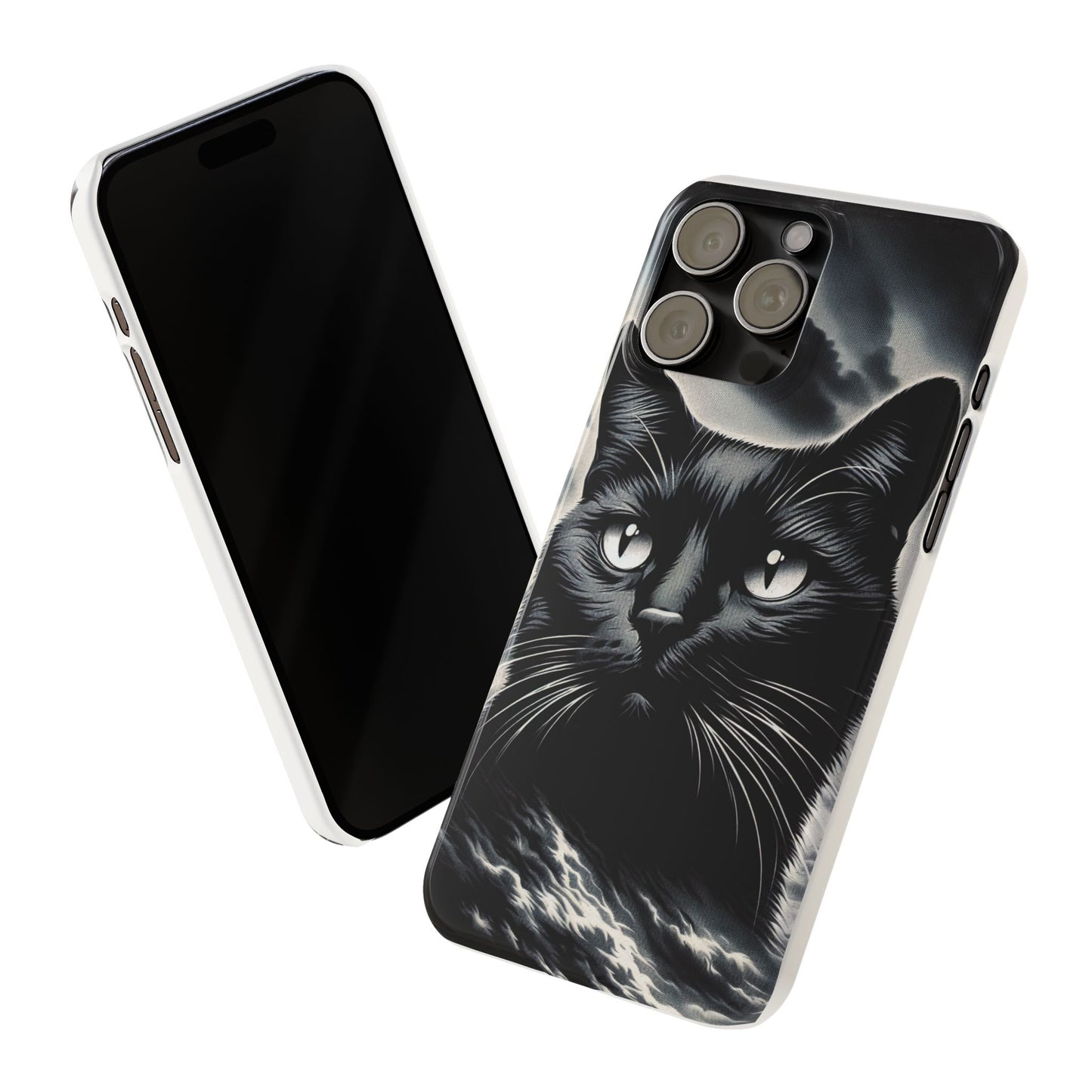 Black Cat Halloween Slim Case Coquette - Creepy Cute Gift for Her, Goth Coquette Spooky Tough Case, Compatible with iPhone, Galaxy, Google