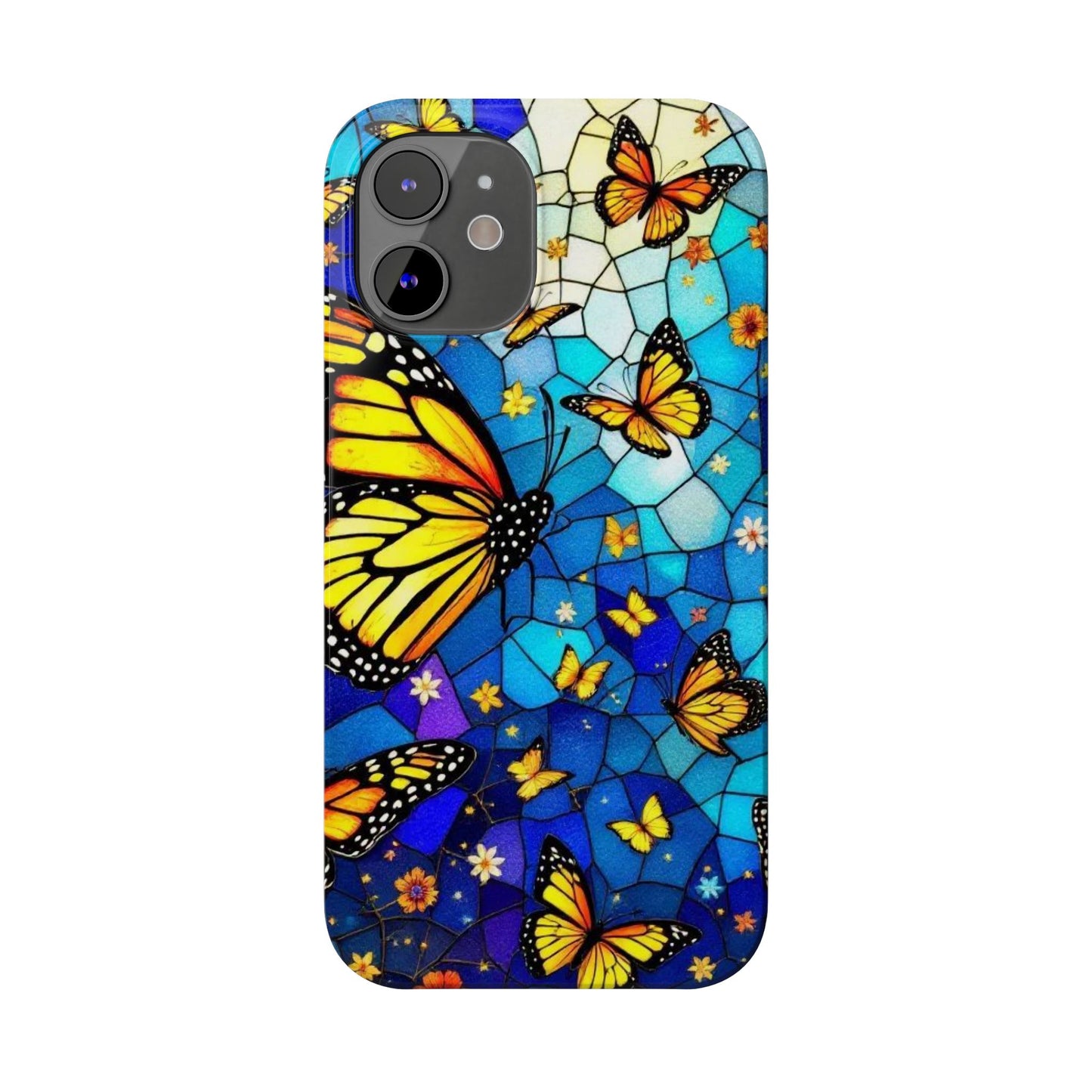 Butterfly Garden Slim Phone Case - Colorful Floral Design, Gift for Nature Lovers, Birthday Surprise, Eco-Friendly, Summer Vibes