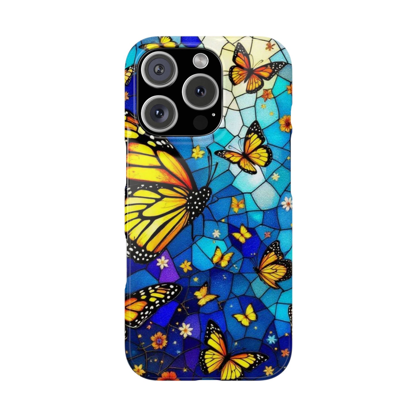 Butterfly Garden Slim Phone Case - Colorful Floral Design, Gift for Nature Lovers, Birthday Surprise, Eco-Friendly, Summer Vibes