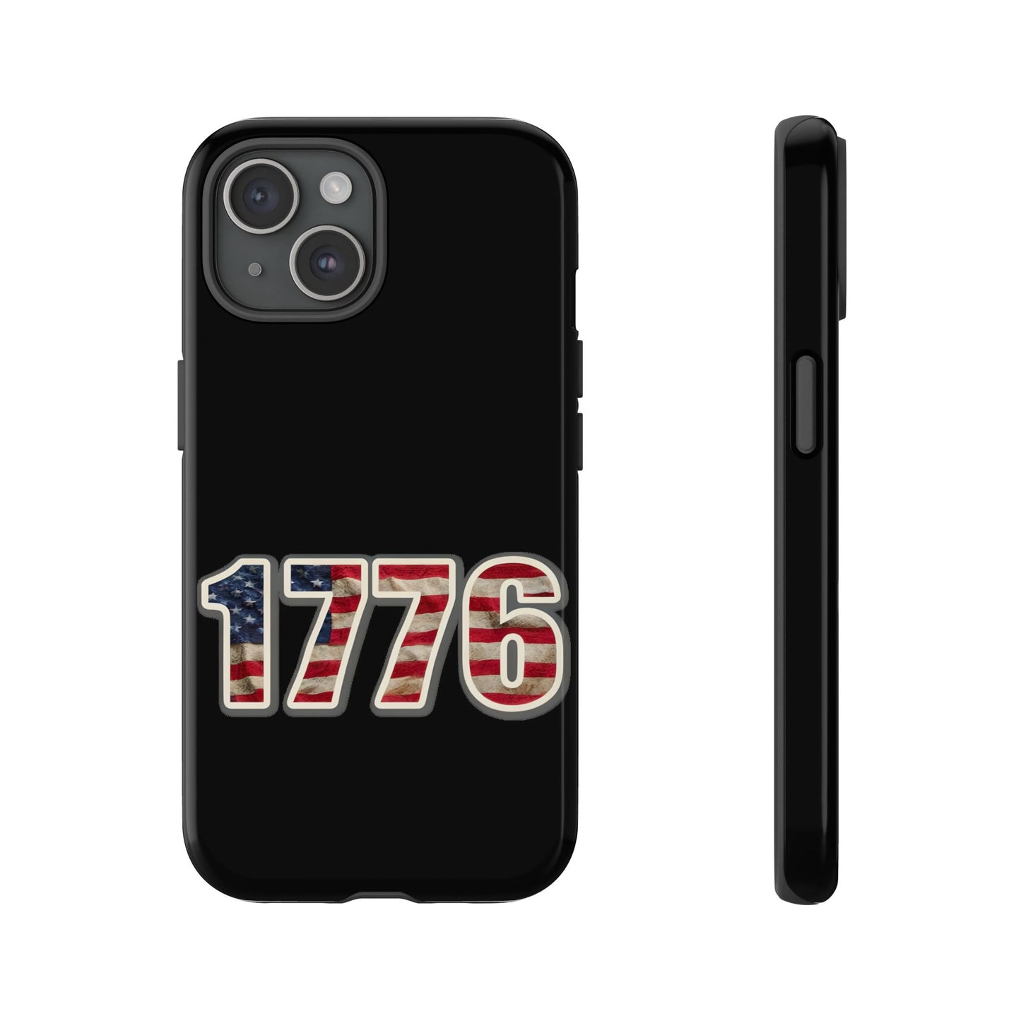 1776 USA Tough Phone Case, Patriotic USA Flag Lettering Cover, compatible with iPhone 17, 16, 15, 14, 13, Galaxy, Google