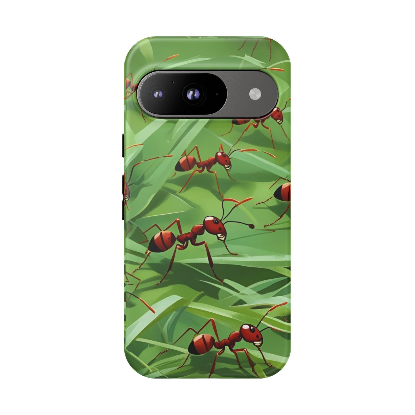 Marching Ant Pattern Tough Phone Case - Realistic Insect Art, Minimalist Nature Aesthetic, Compatible with iPhone, Galaxy, and Google Phones