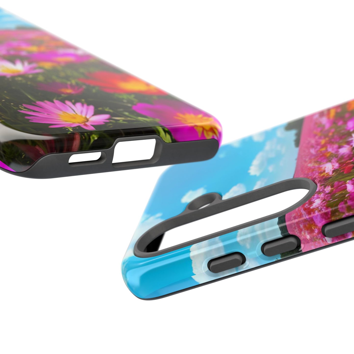 Flower Field Tough Phone Case - Wildflower Meadow Print, Colorful Nature Aesthetic, Compatible with iPhone, Galaxy, and Google Phones