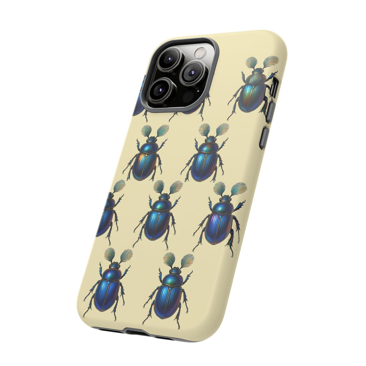 Beetle Tough Phone Case - Nature-Inspired Insect Art, Vintage Bug Pattern Design, Compatible with iPhone, Galaxy, and Google Phones