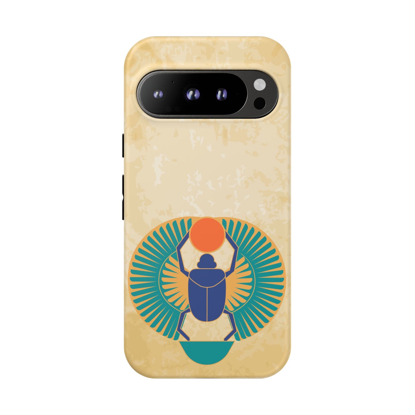 Ancient Egyptian Scarab Beetle Tough Phone Case - Symbol of Rebirth Design, Mythological Art, Compatible with iPhone, Galaxy, and Google