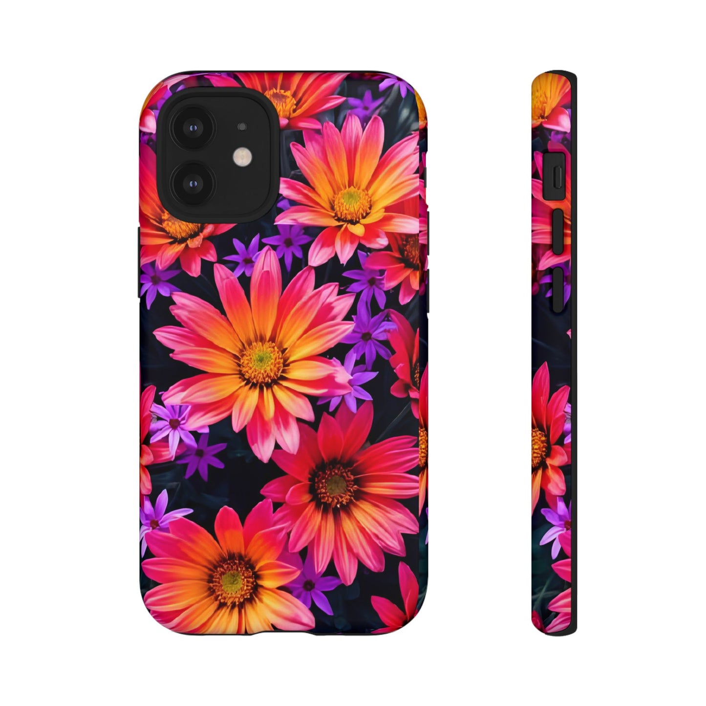 Bold Garden Flower Tough Phone Case - Colorful Floral Print, Bright Botanical Aesthetic, Compatible with iPhone, Galaxy, and Google Phones